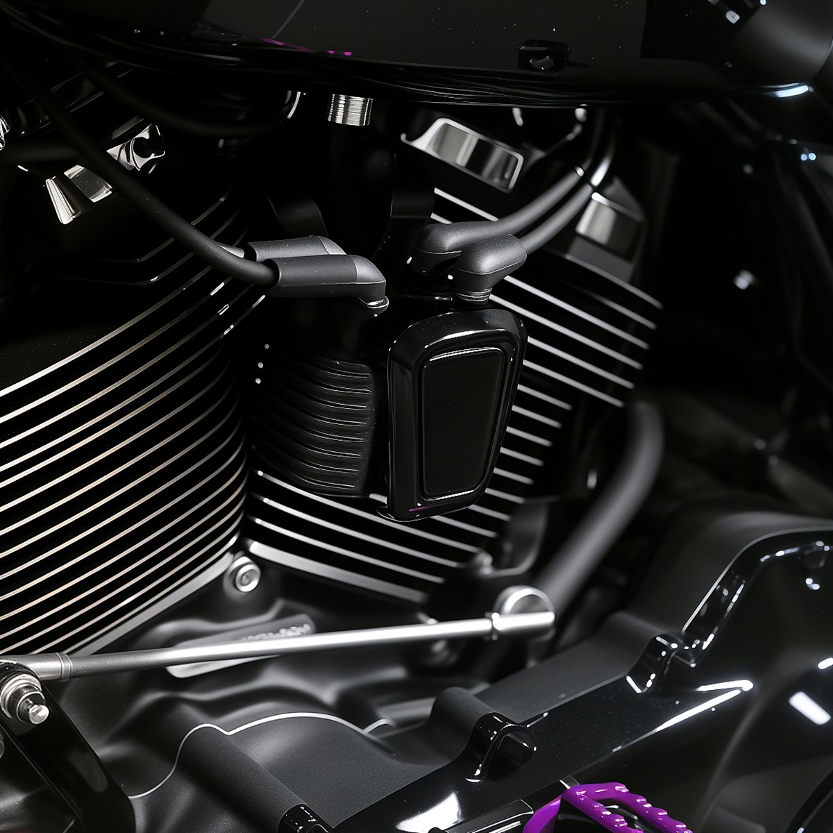 Gloss Black ABS Ignition Coil Cover For Harley Softail 18-25 Street Bob Fat Boy