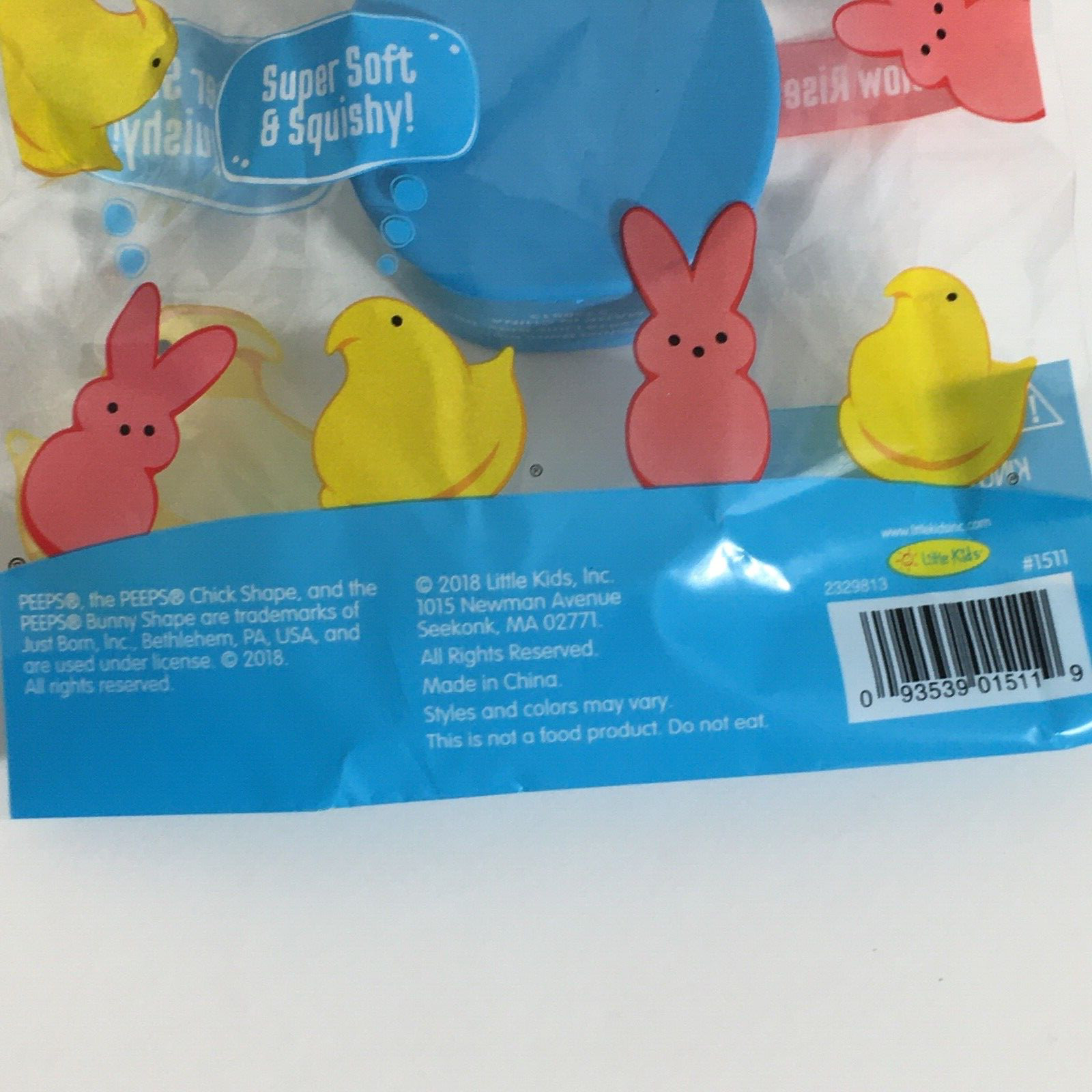 Peeps Bunnies Toy Soft Squeeze Lot of Three Blue Pink Yellow Squishy Easter