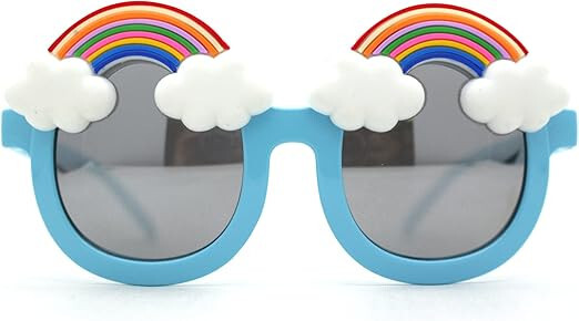 Kids Rainbow and Clouds Mirrored Oblong Sunglasses (K894) *NEW* *FREE Shipping*