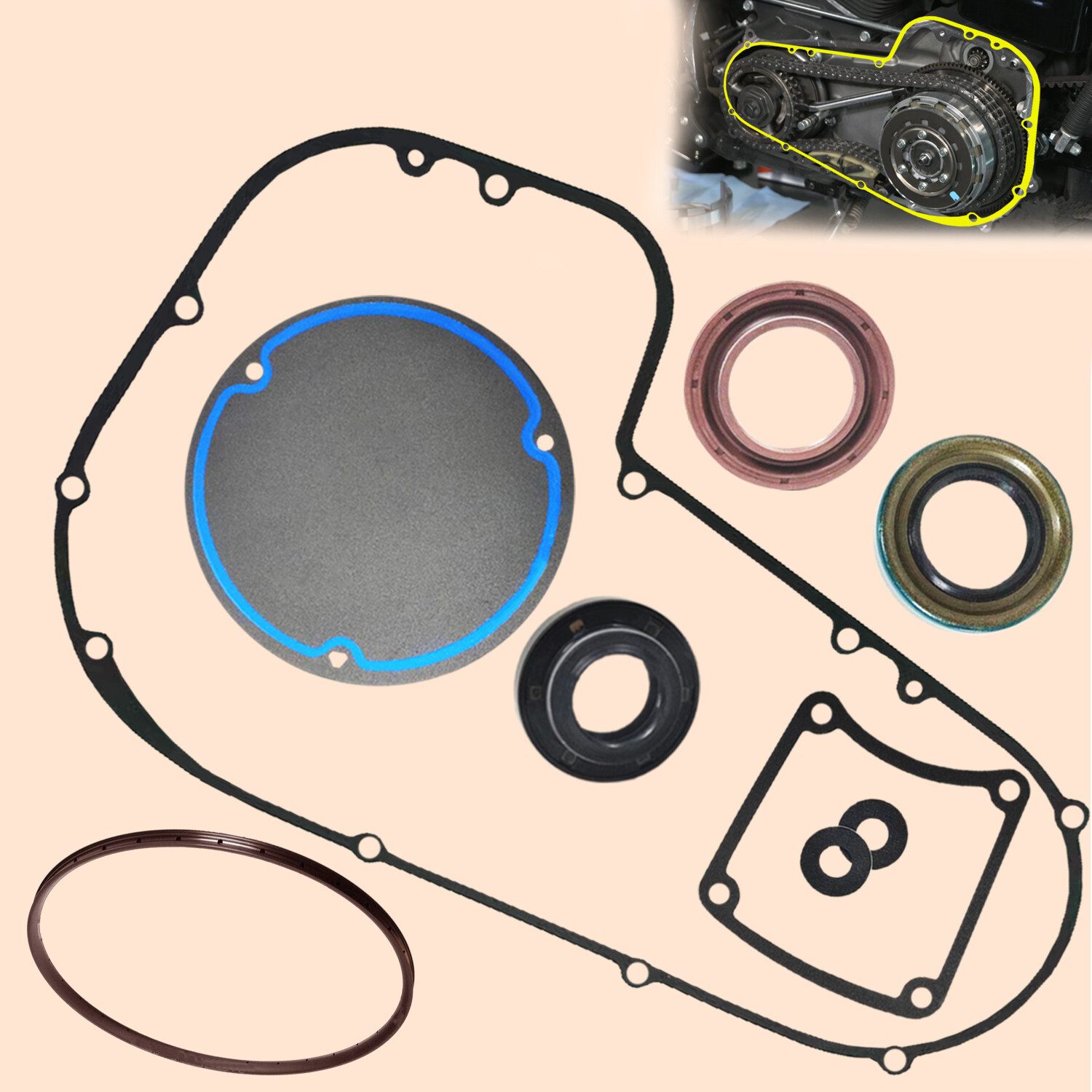 Primary Gasket Kit for Harley-Davidson Electra Glide Ultra Classic FLHT 1985-93