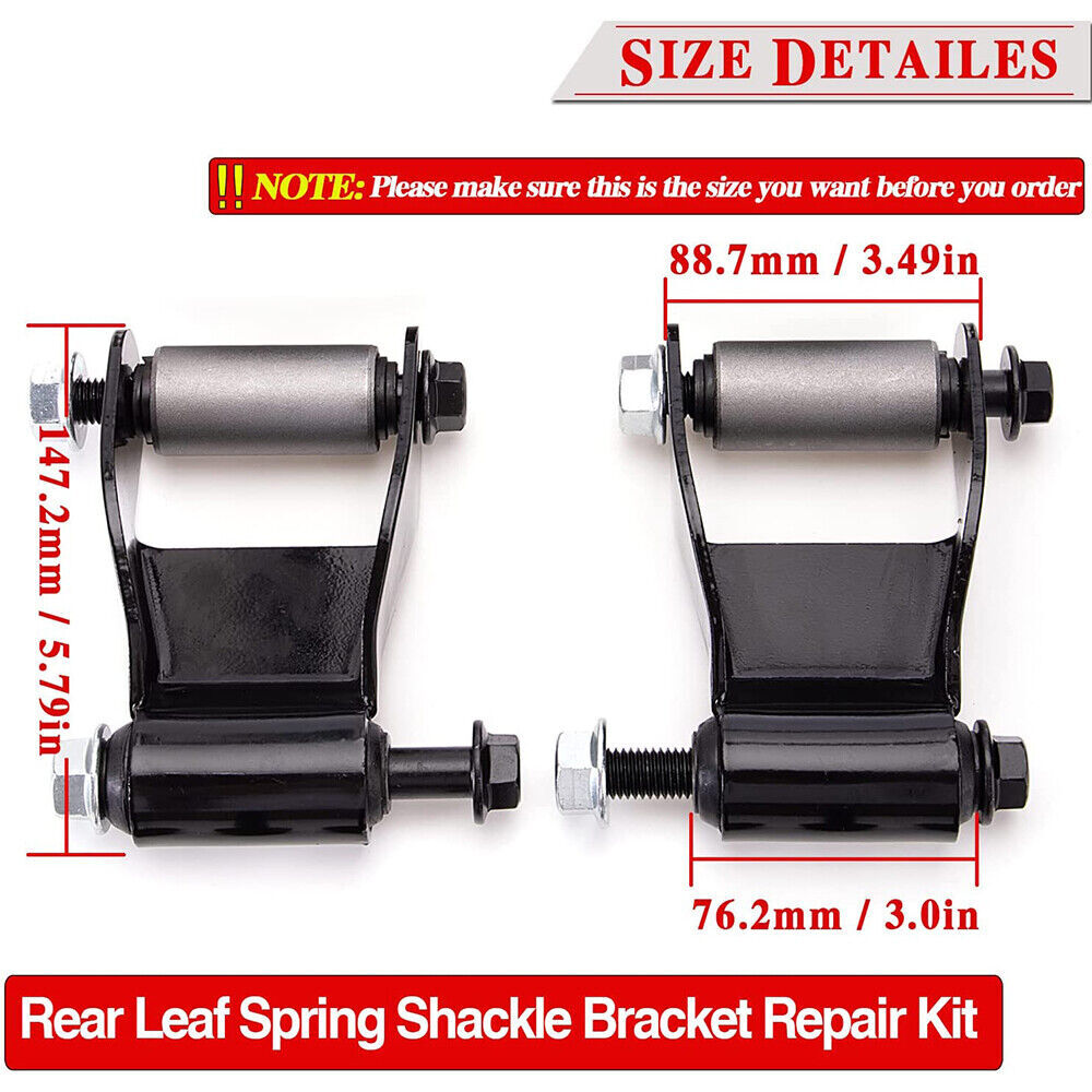 Rear Leaf Spring Hanger Bracket and Shackle Kit For Chevy Silverado GMC Sierra