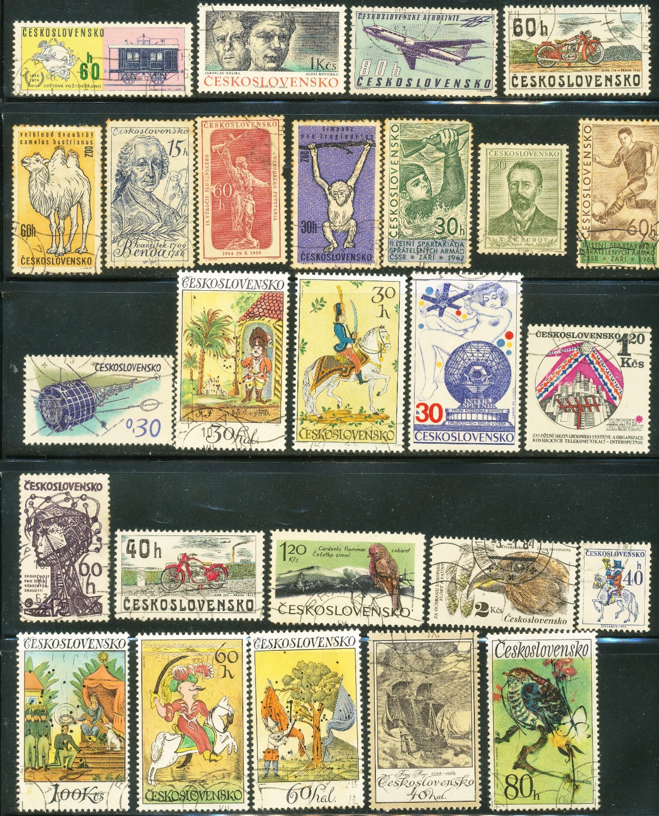 Czechoslovakia Stamps unsorted lot of 61 used postage various years