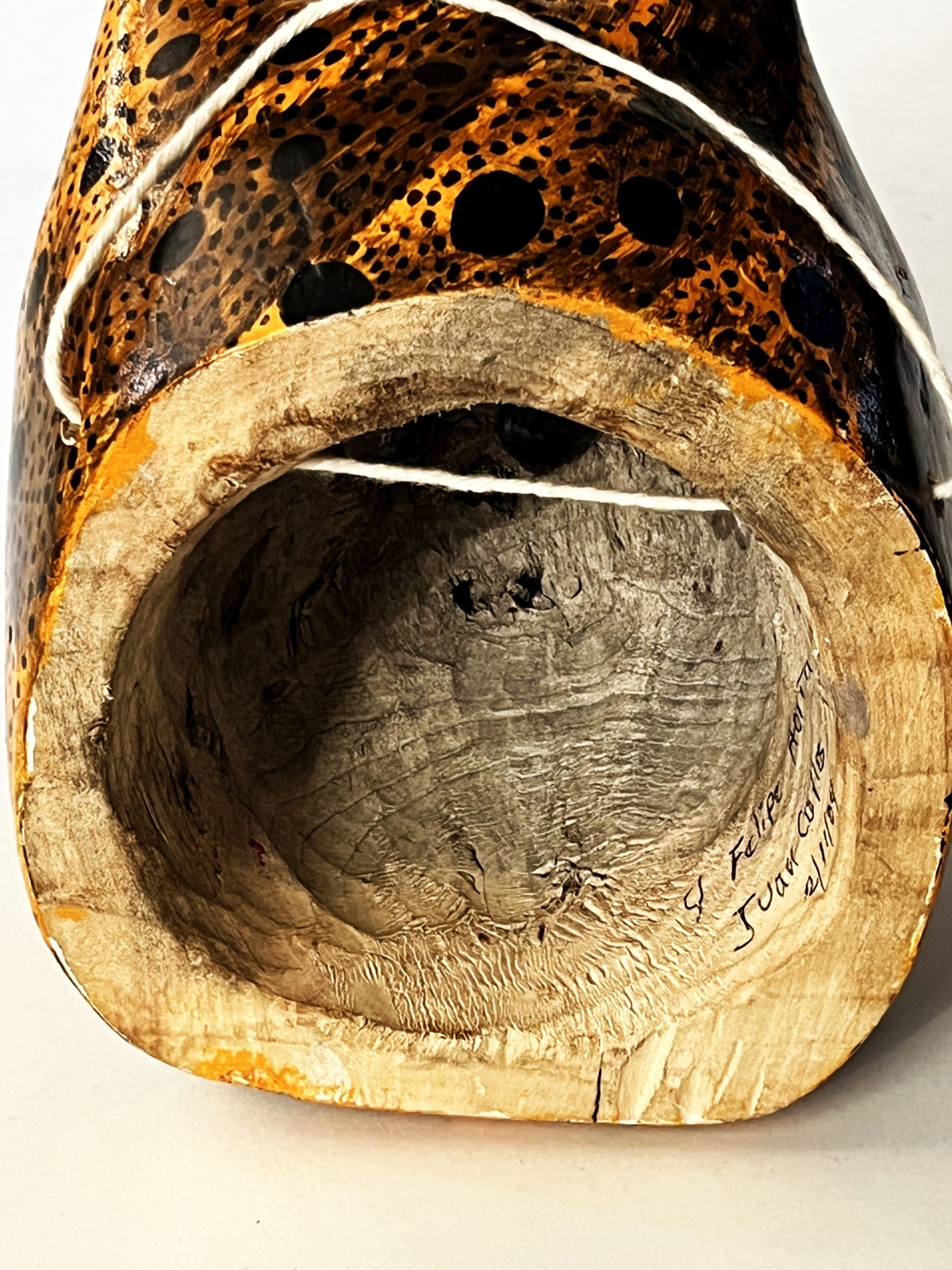 JUAN & FELIPE HORTA TOCUARO MICHOACAN WOOD MASK MEXICAN FOLK ART TIGRE SKULL