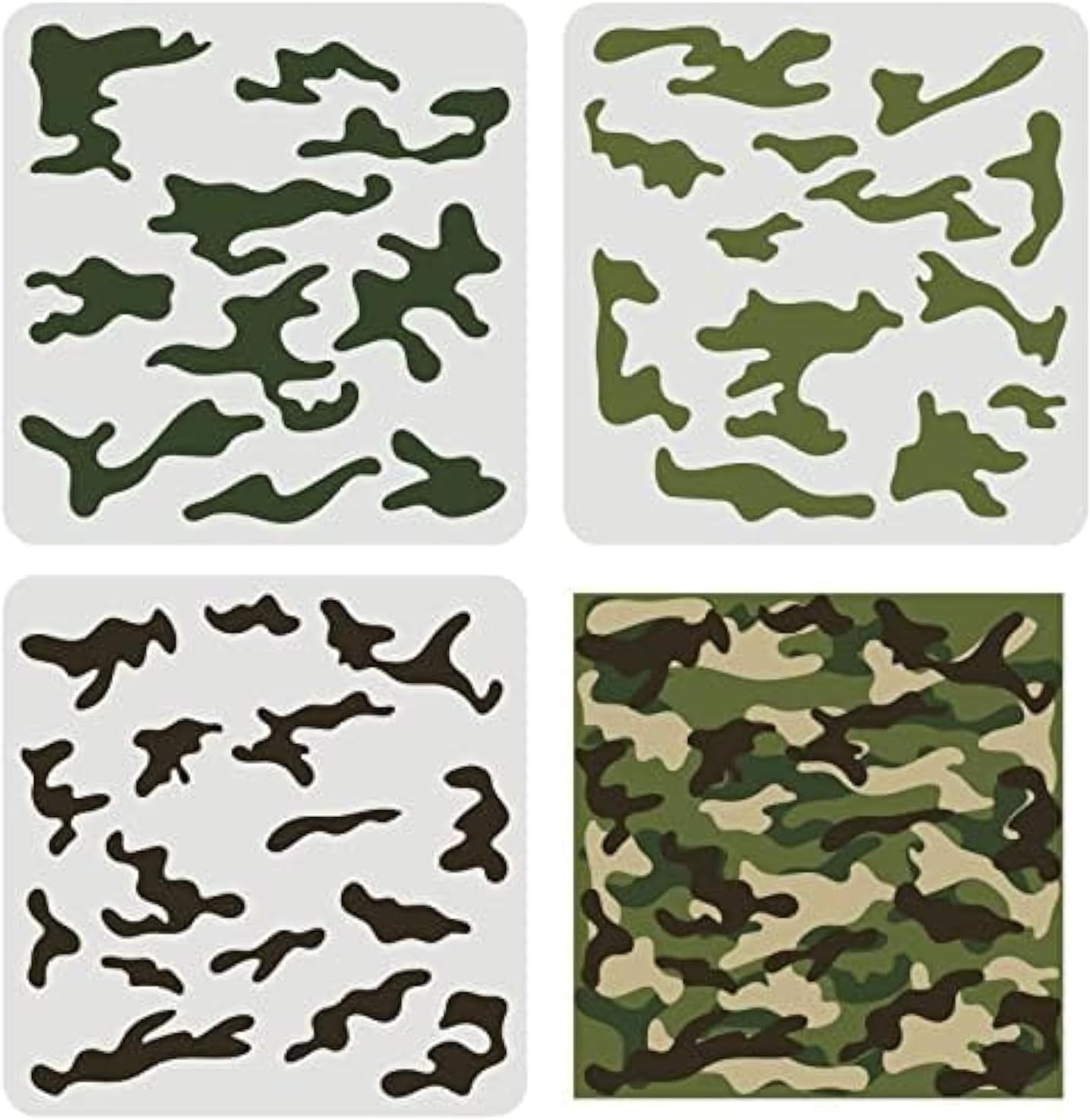 3 Pcs Camo Stencil Kit 11.8X11.8Inch Camo Stencils for Spray Paint Camouflage Pa