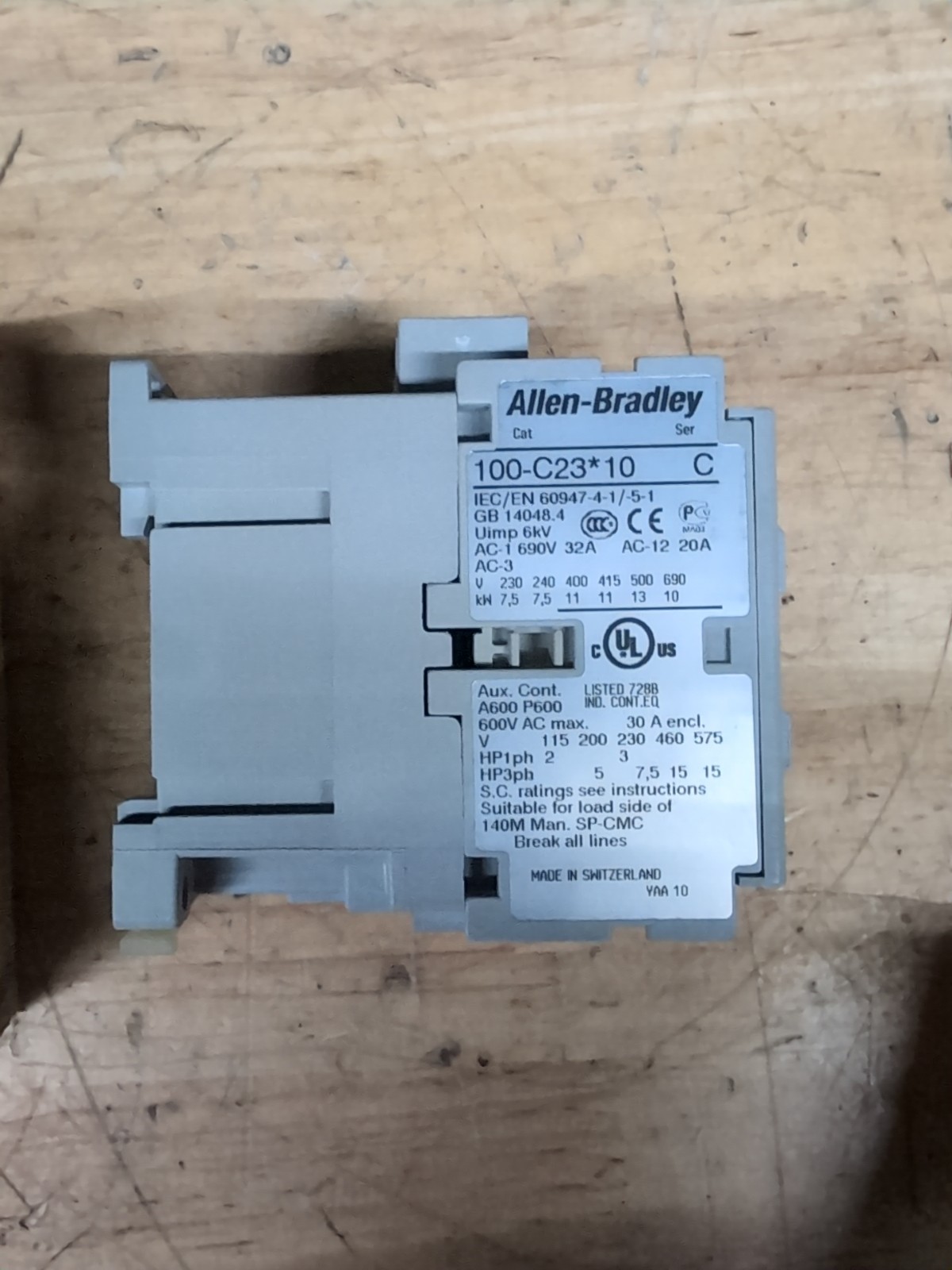 Allen-Bradley 100-C23D10 /C IEC Contactor, 110/120 VAC, 3-P, 23A New USA STOCK