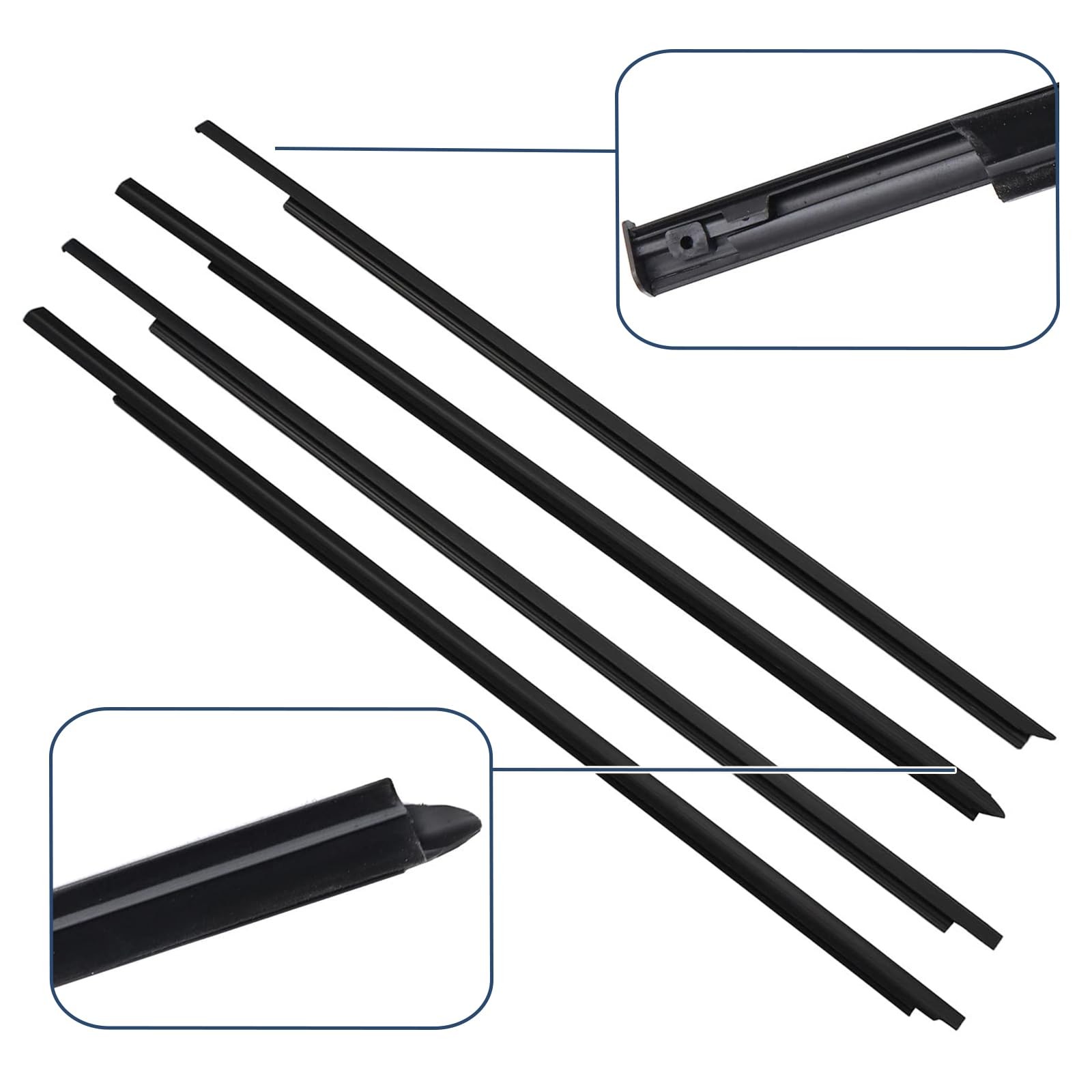 Dodge Ram 2009-2021 Window Molding Trim Seal Outer Door Belt Black