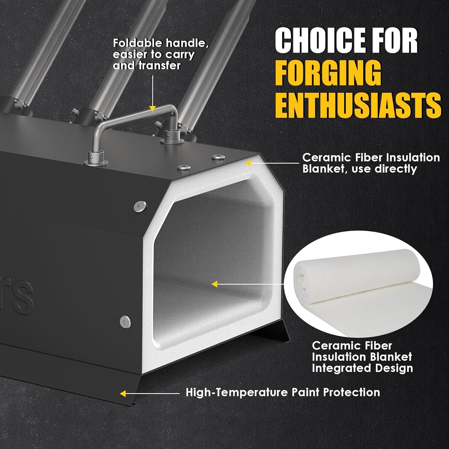 Three Burner Propane Forge for Home＆Professional, Gas Forge-Efficient Heating