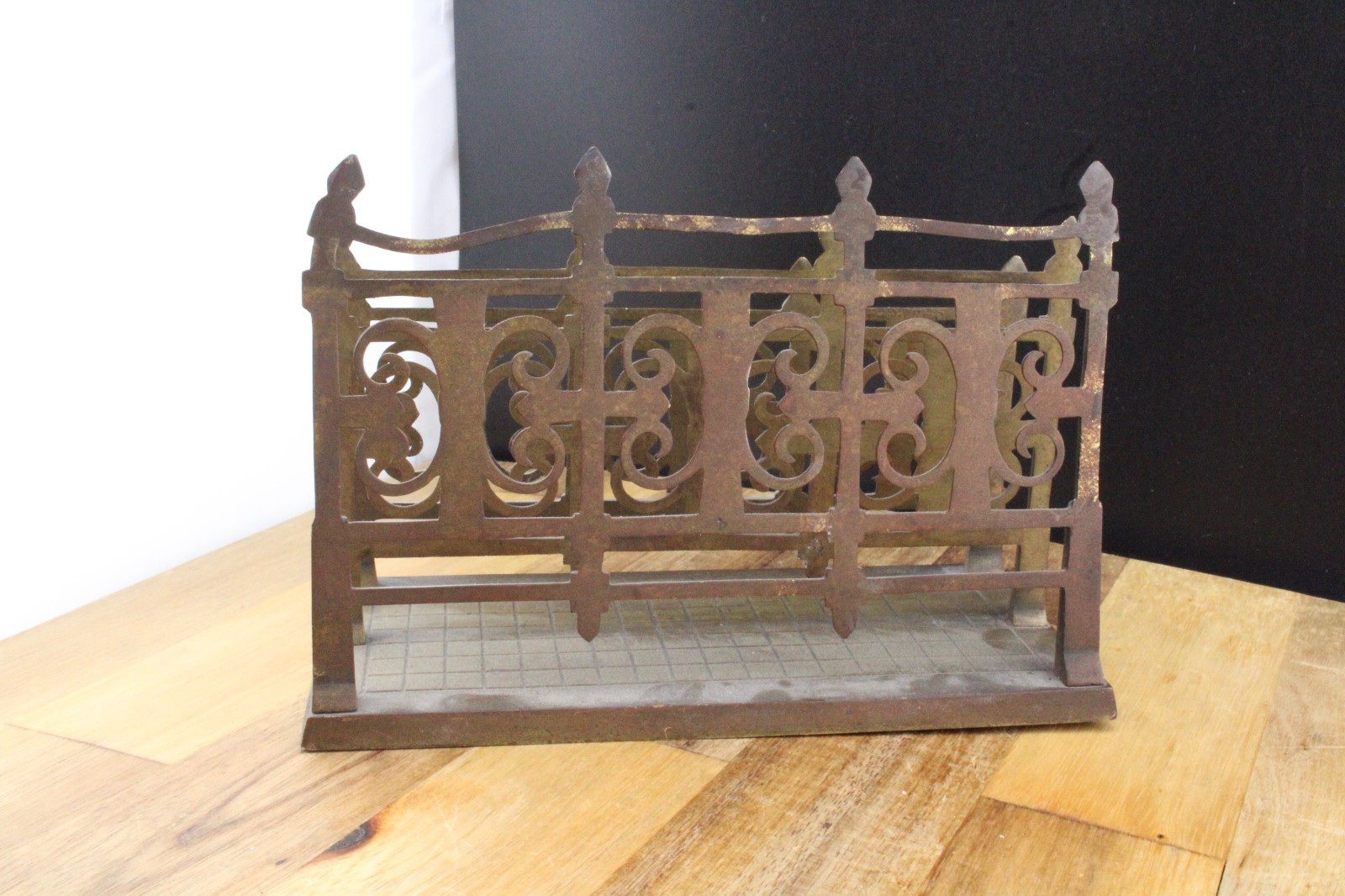 Vintage Letter Rack Holder Ornate Brass Design