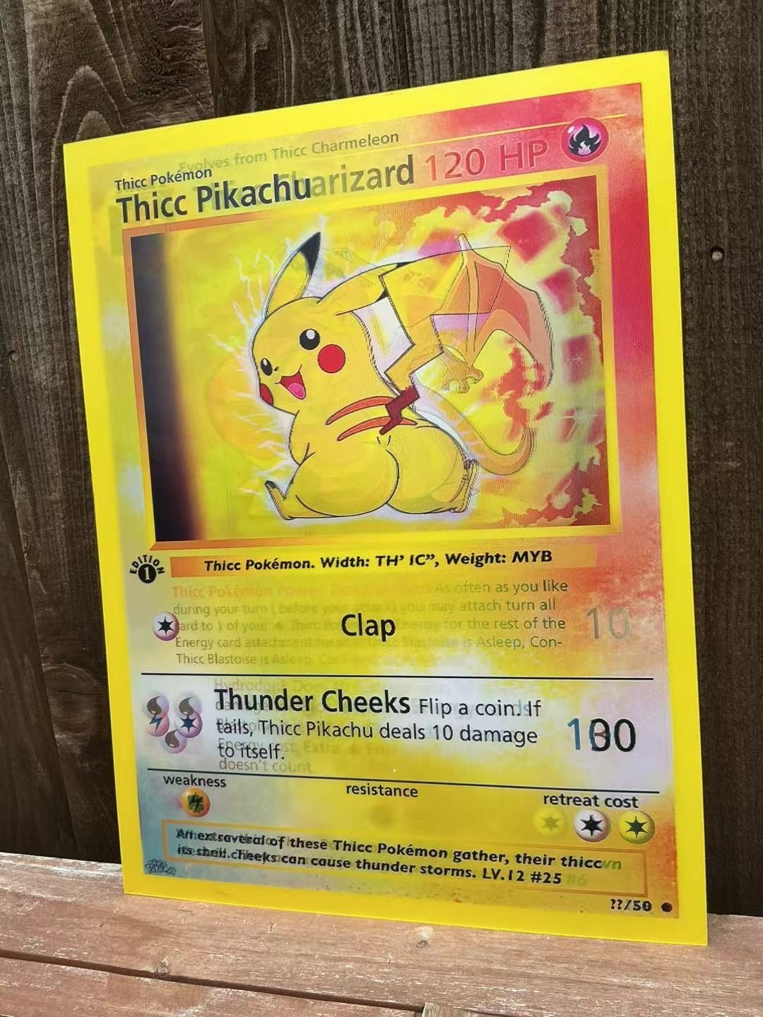 3D Motion Effect Lenticular Art Poster- Pikachu, Thicc Charizard Home DecorGift