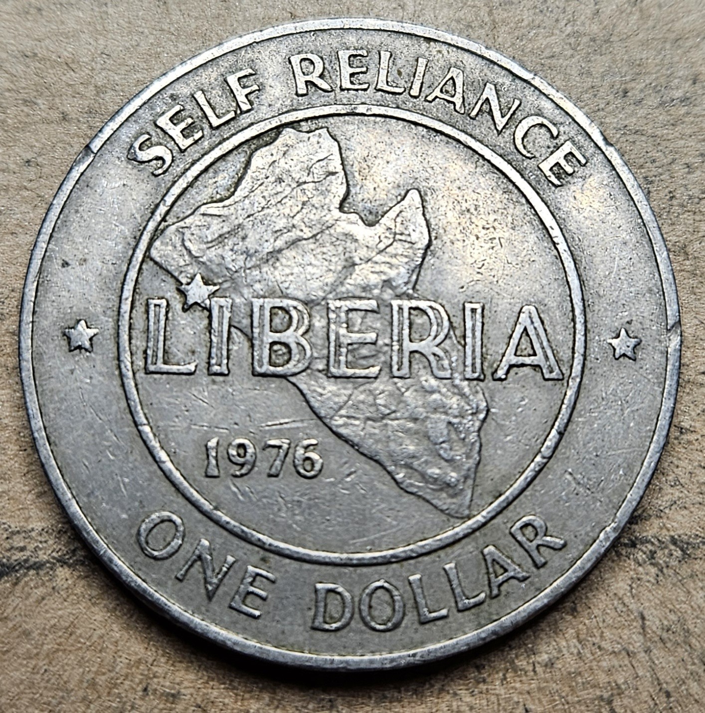 1976 Republic of Liberia One Dollar - Liberian Coin - Copper Nickel - World Coin