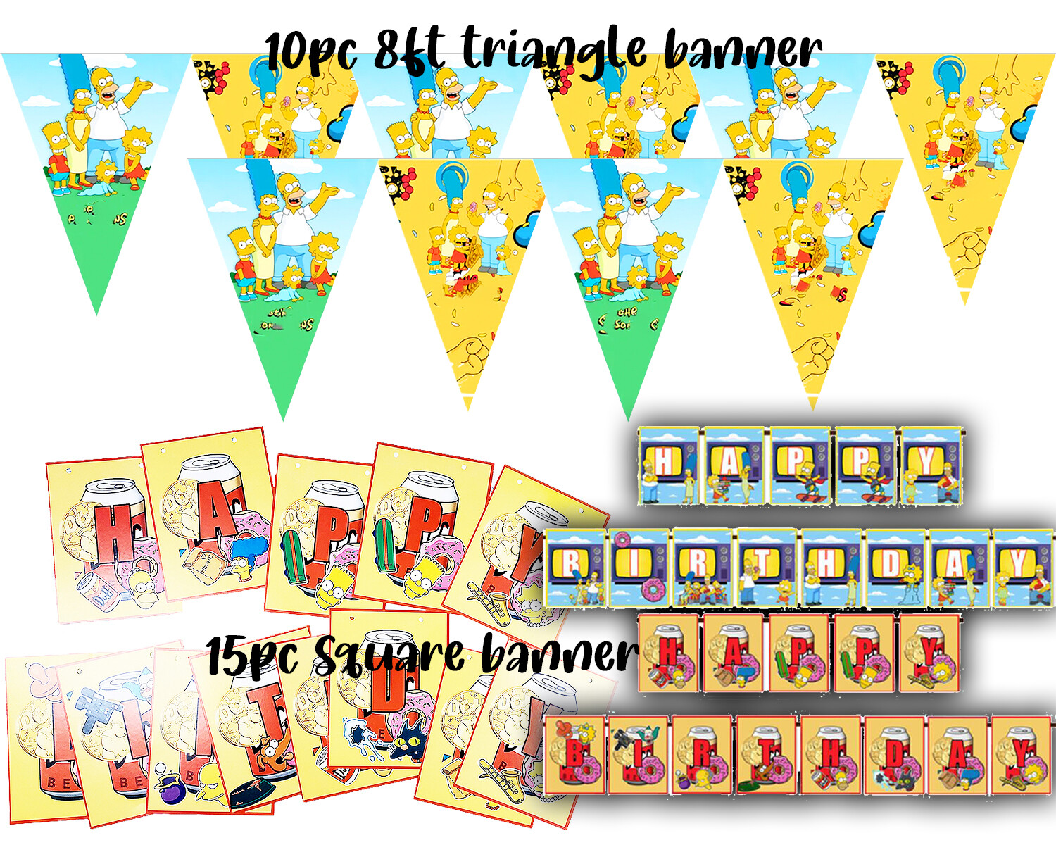 SIMPSONS cup plate banner birthday party supplies favor centerpiece decoration