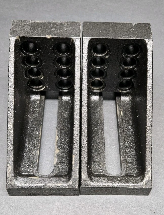 Pair 5½"x3⅝"x2⅝" Right Angle Set Up Fixture Plates Slotted Machinist Inspection