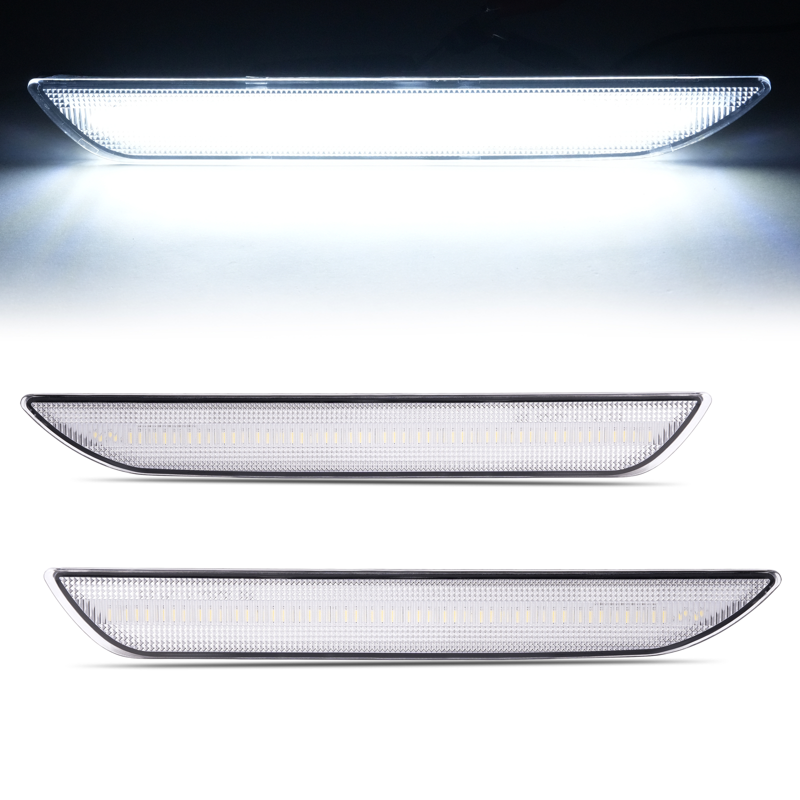 Rear Clear LED Side Marker Lights Bumper Lamps For Ford Mustang 2015-2023 LH&RH