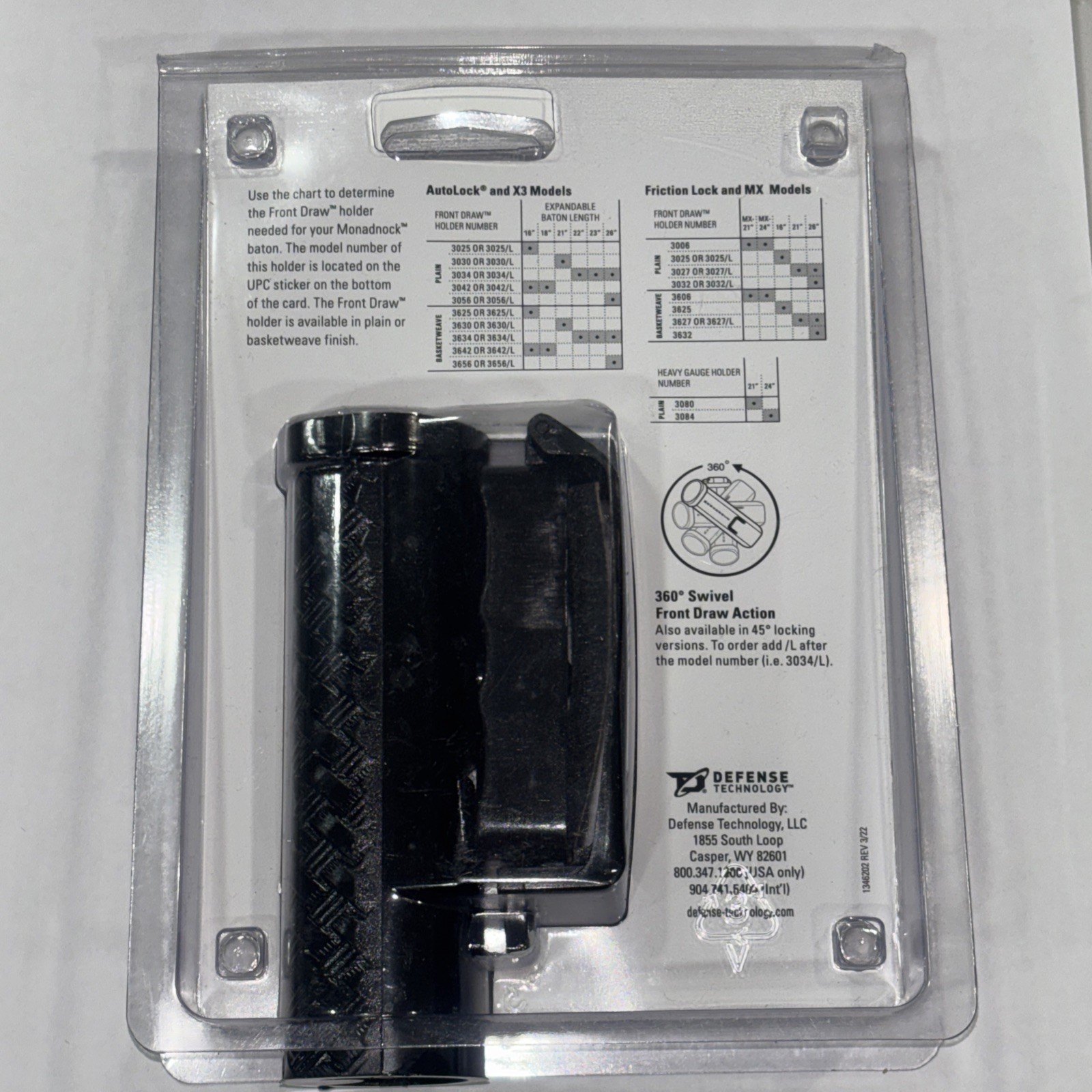 Monadnock Riot Gear Front Draw Holder Expandable MX Baton Basket Weave USA NEW