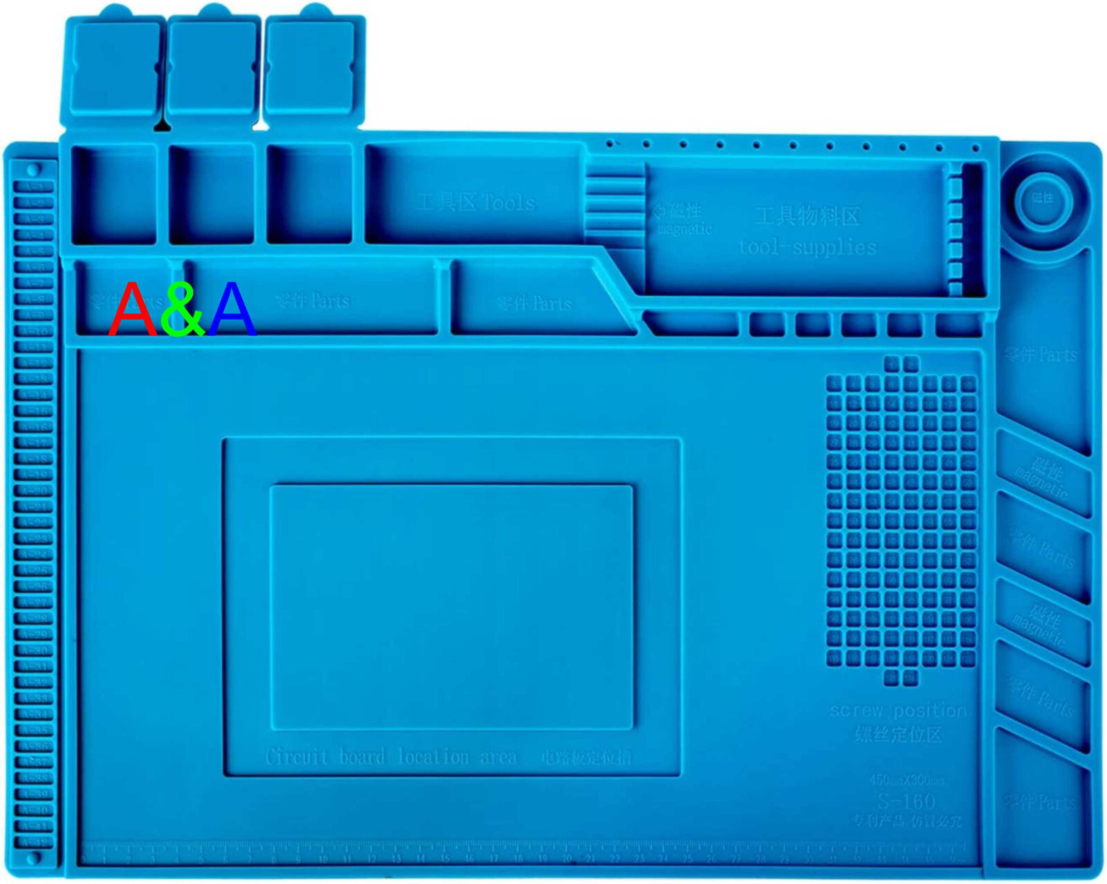 Bigest size 21.7" x 13.8" Silicone Soldering Mat Magnetic Repair Work Mat