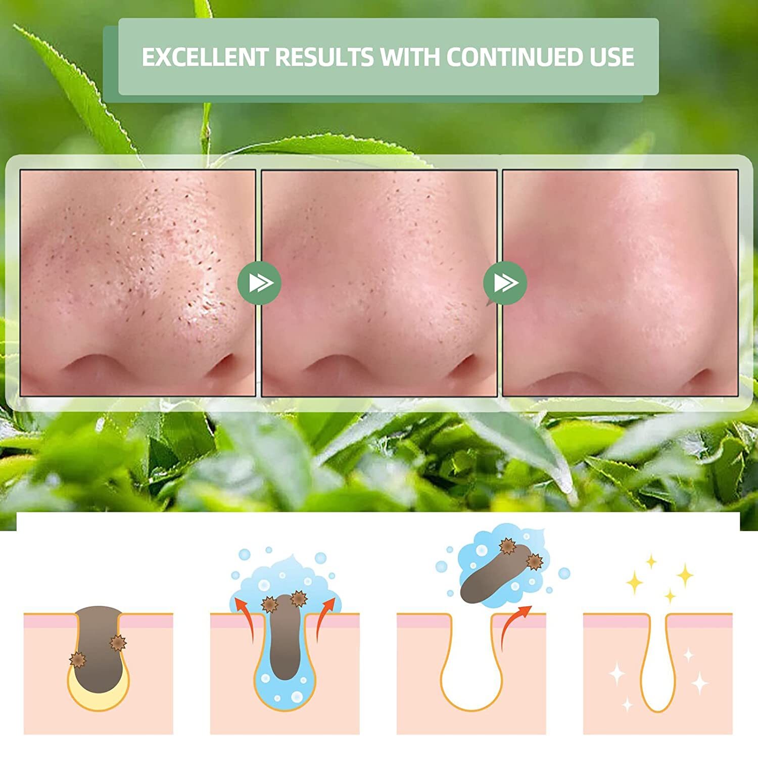 4 × Green Tea Purifying Clay Stick Mask for Deep Clean Pore Blackhead Remover US