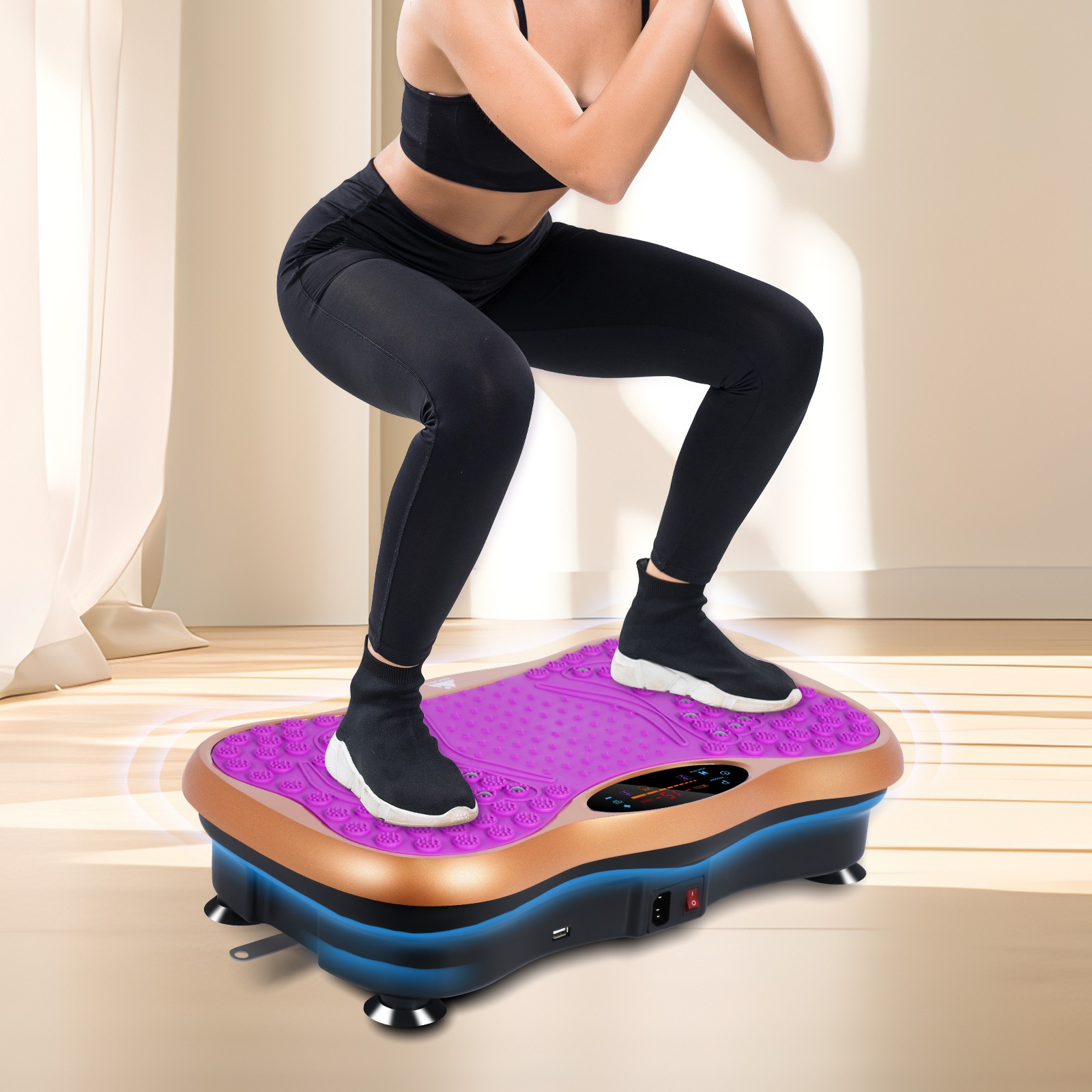 Vibration Plate Exercise Machine Whole Body Vibrating Platform Bluetooth Remote