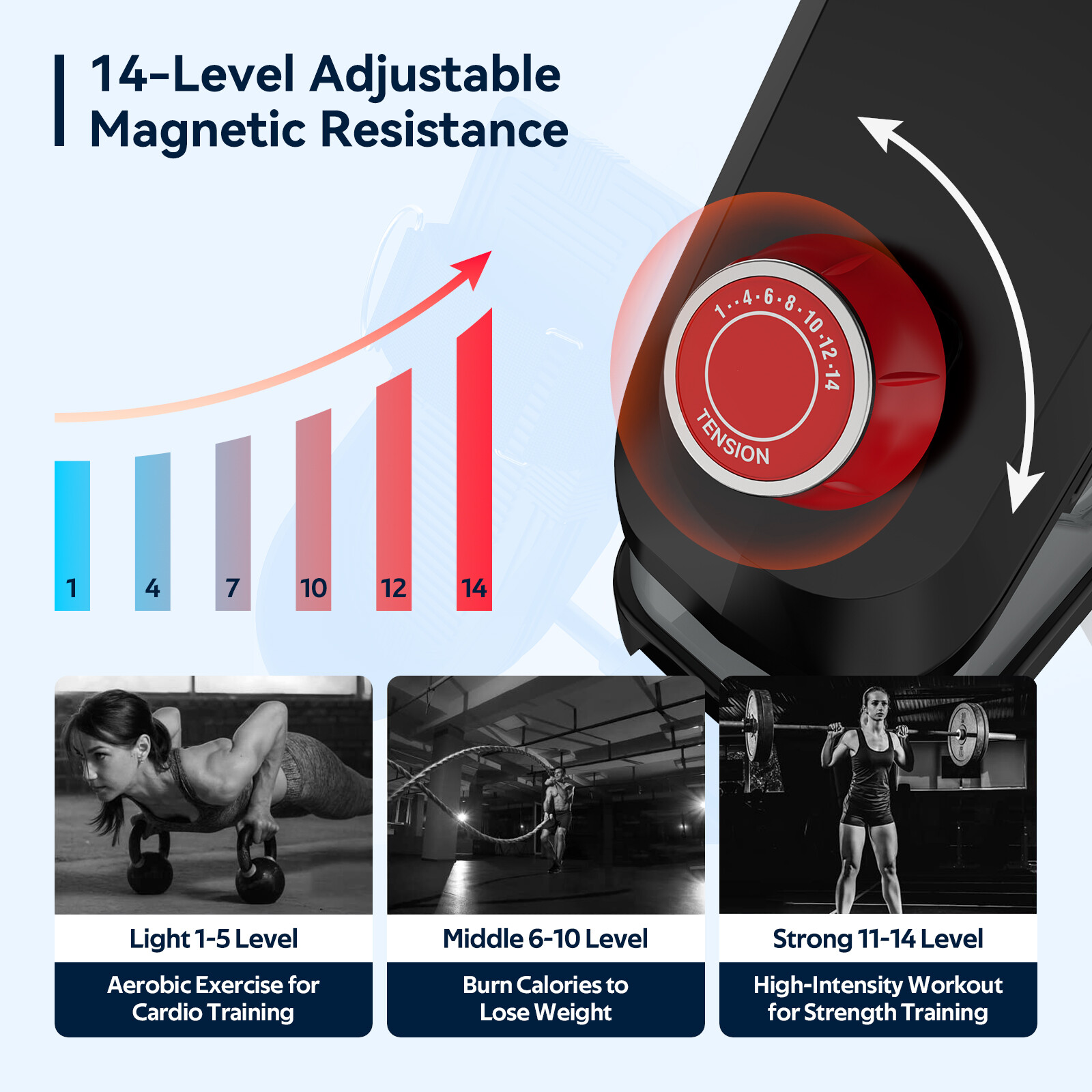 Magnetic Rowing Machine Bluetooth Rower Machine for Home Cardio Training Machine