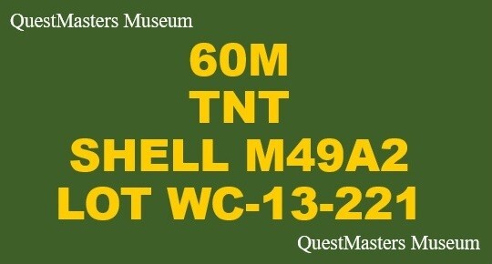 U.S. WWII 60mm M49A2 Mortar Shell Stencil, Stencil 020a