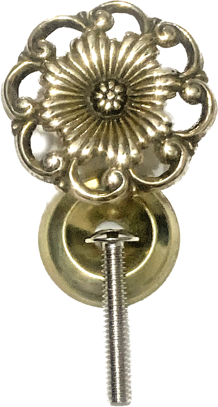 Brass Knob Ornate Victorian Floral Style For Dresser Drawer Chest