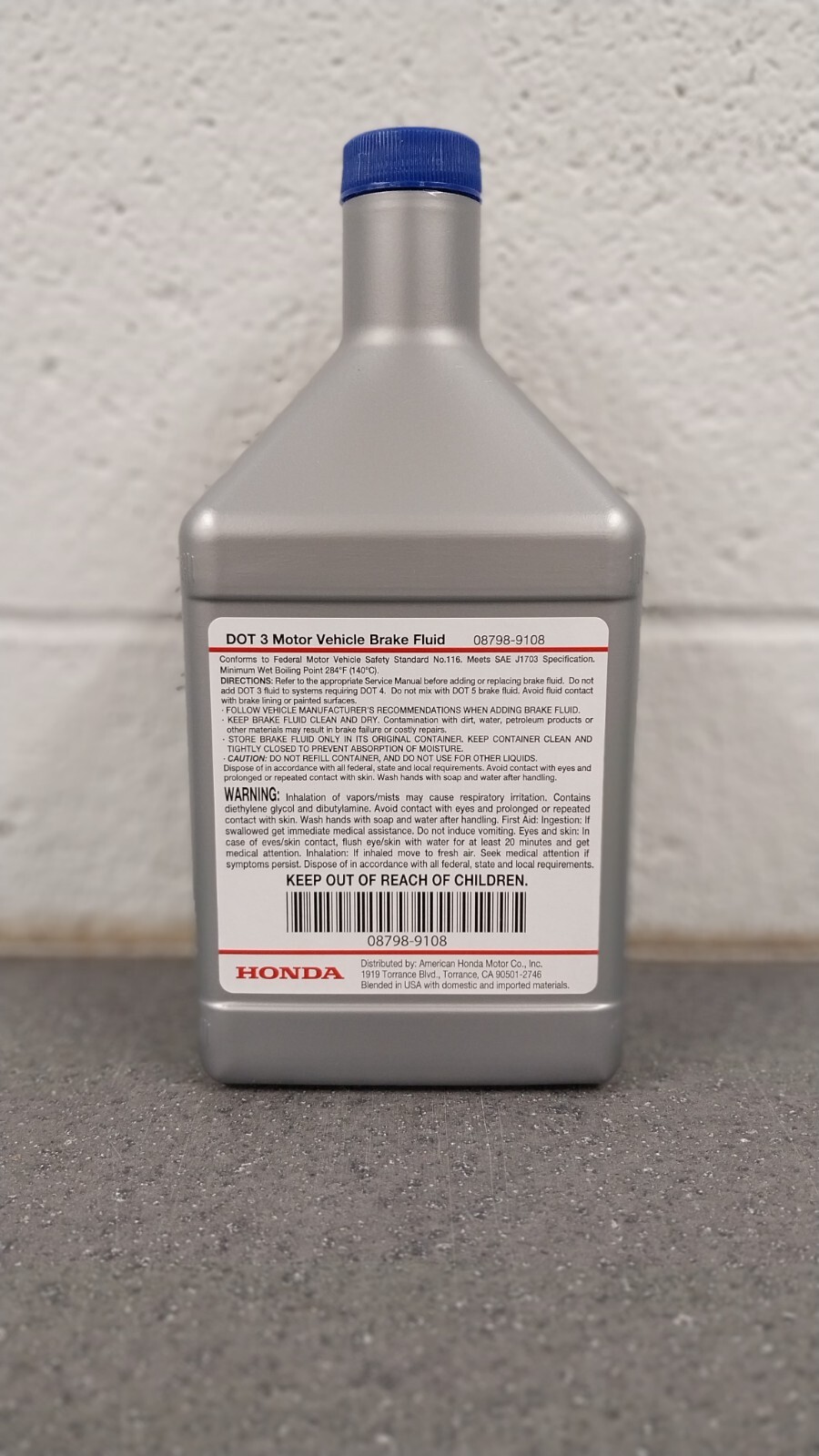 Genuine Oem Honda Brake Fluid DOT 3 Quart Size 08798-9108