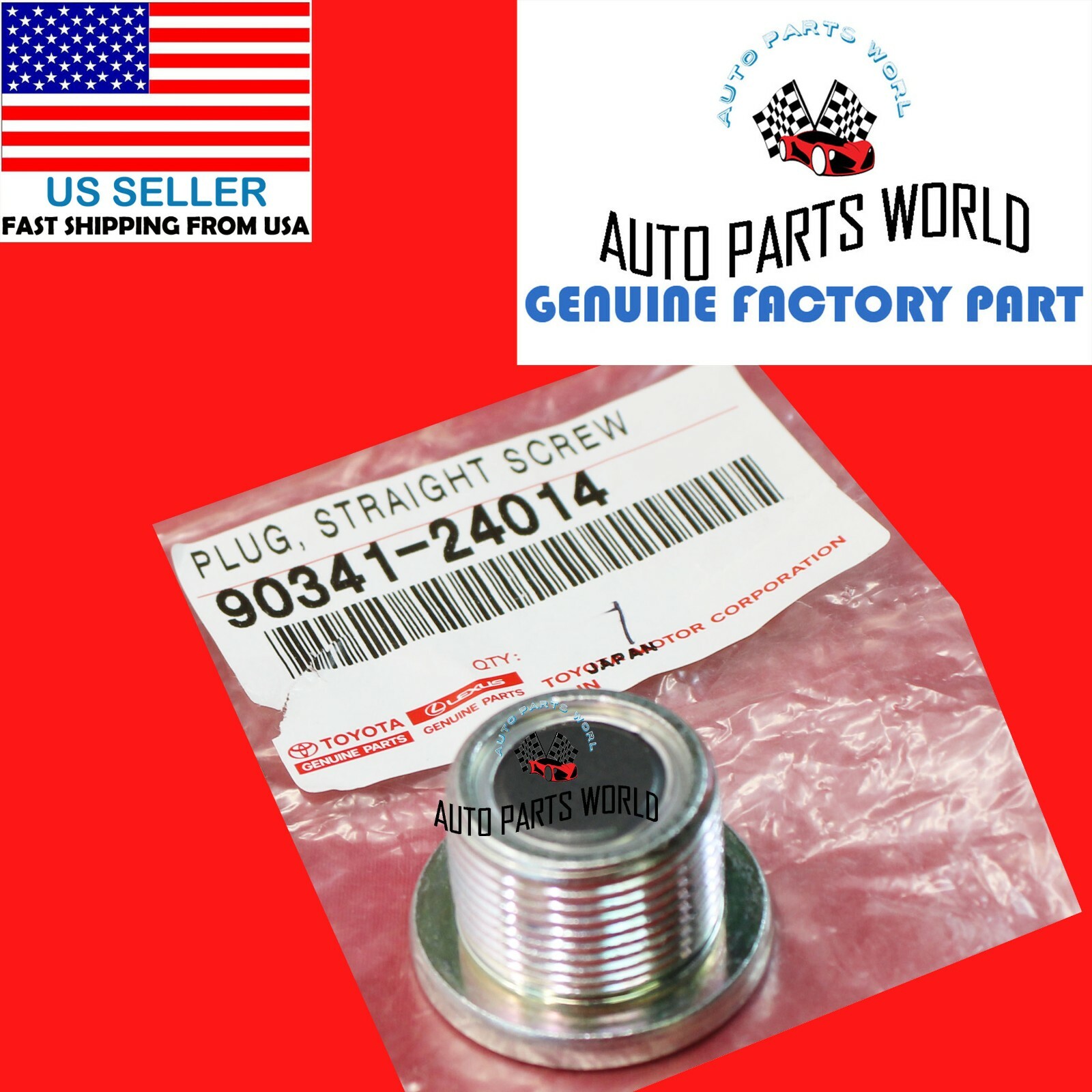 GENUINE TOYOTA 4RUNNER FJ TACOMA TUNDRA GX DIFFERENTIAL DRAIN PLUG 90341-24014
