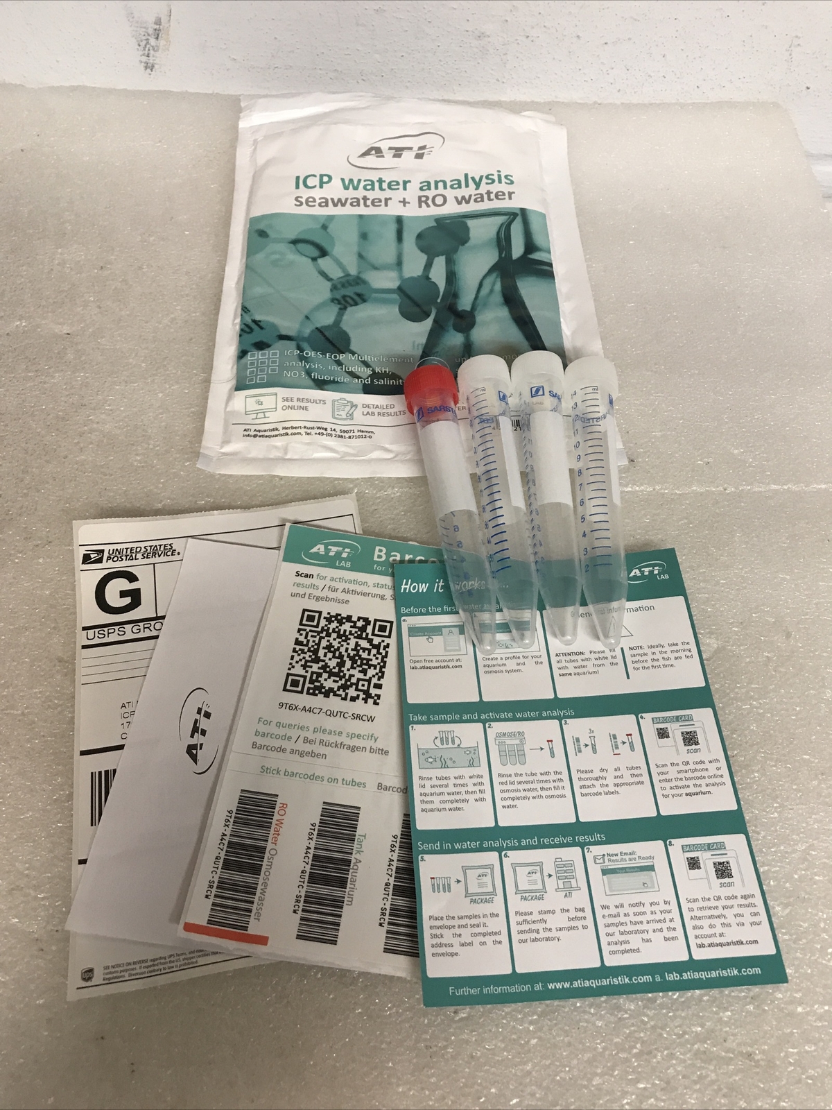 ATI ICP-OES-EOS Water Analysis Kit Seawater RO Water W/ Pre-Paid Shipping Label