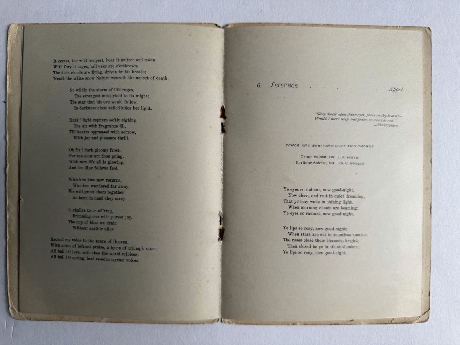 Antique 1902 Program Playbill Loring Club San Francisco Hiawatha & Minnehaha