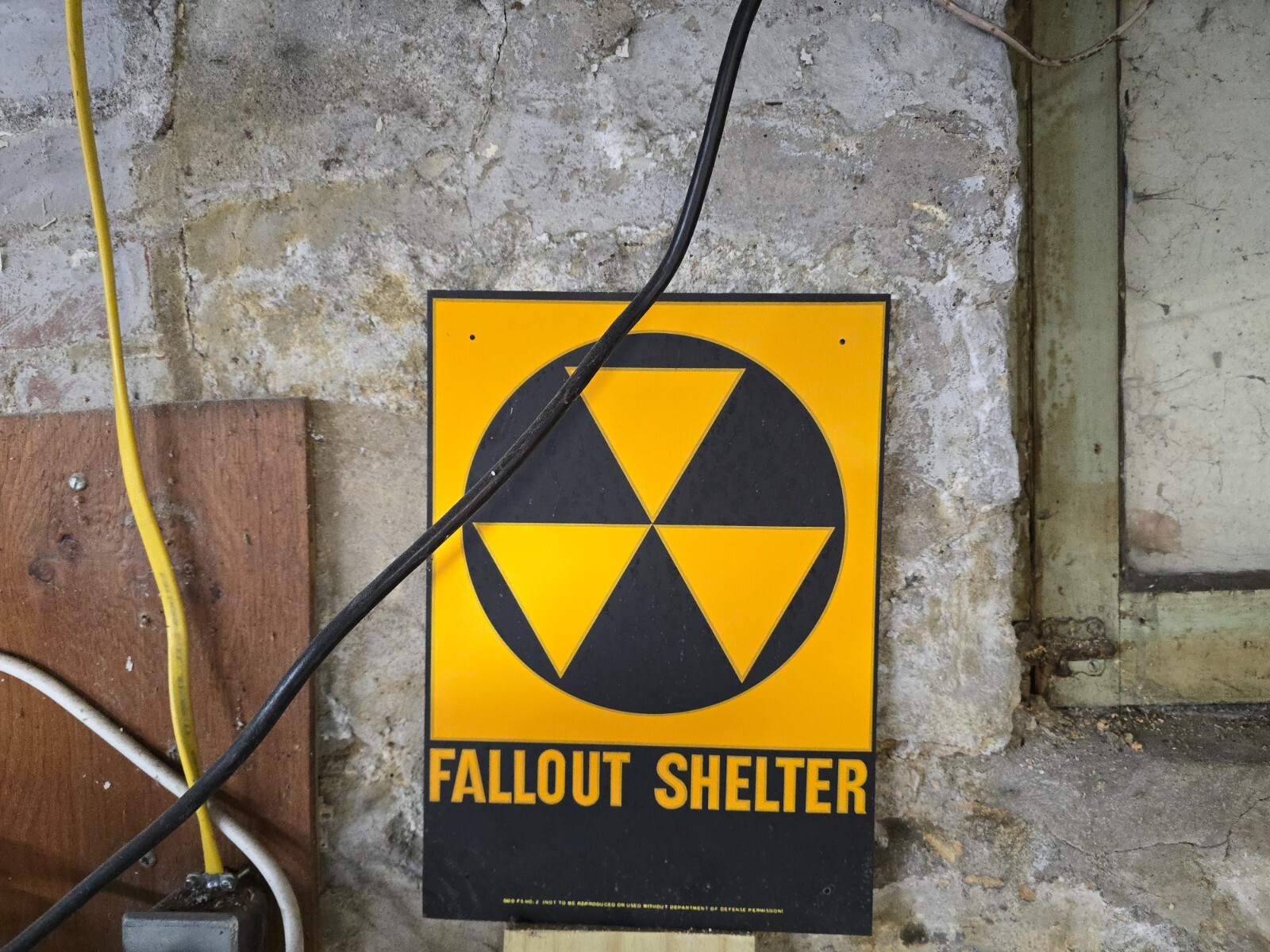 Vintage Fallout Shelter Sign 10x14, Authentic 1950s-60s Government Issue