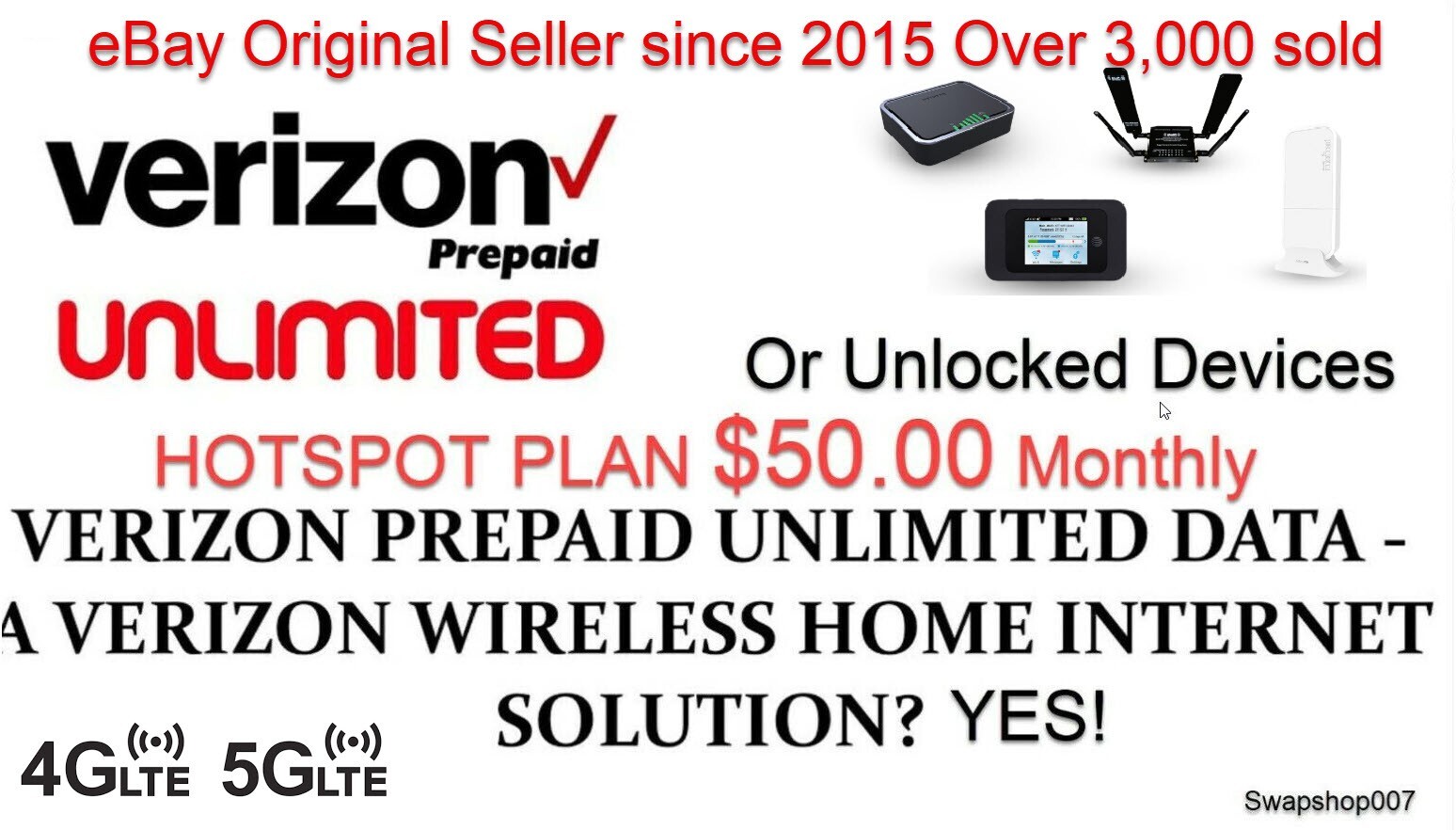 Verizon Unlimited Hotspot Plan – Original, High-Speed Data, $50/Month