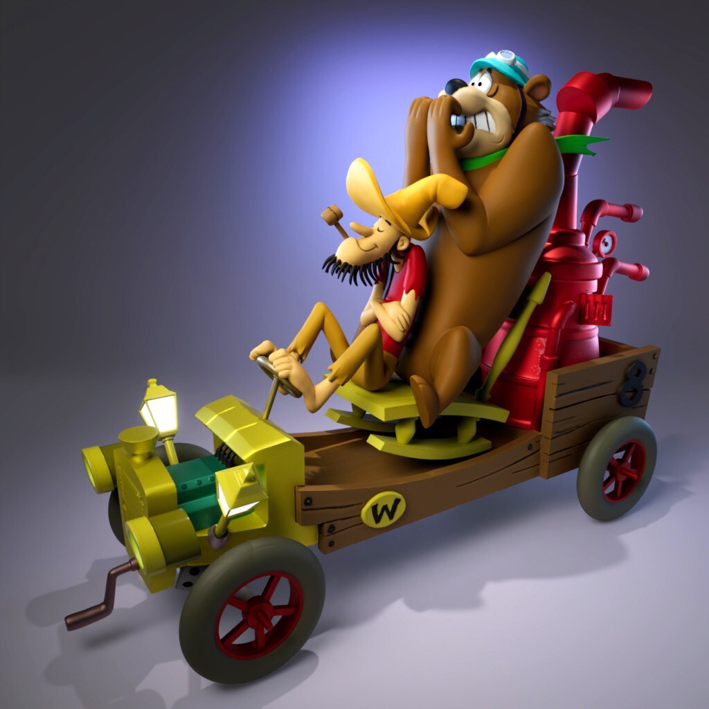 UNPAINTED Wacky Races Arkansas Chug-A-Bug 3D Printed Model Kit UW