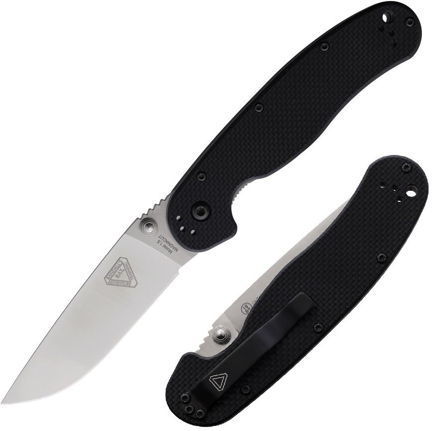Ontario RAT 1.5 Folding Knife 3.25" MagnaCut Stainless Blade Black G10 Handle