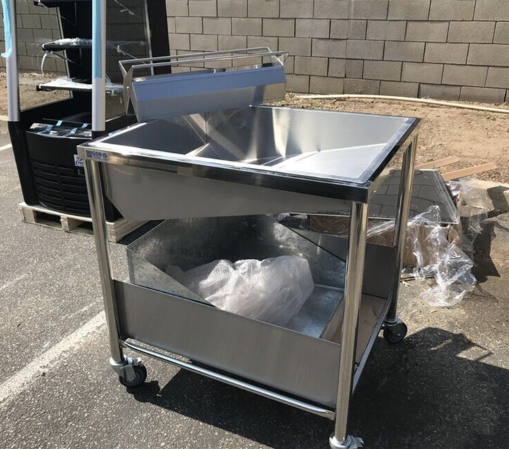 NEW Donuts Table 34" x 28" x 36" W/ Glazing Dipper Sugar Pan Bottom Basket Donut