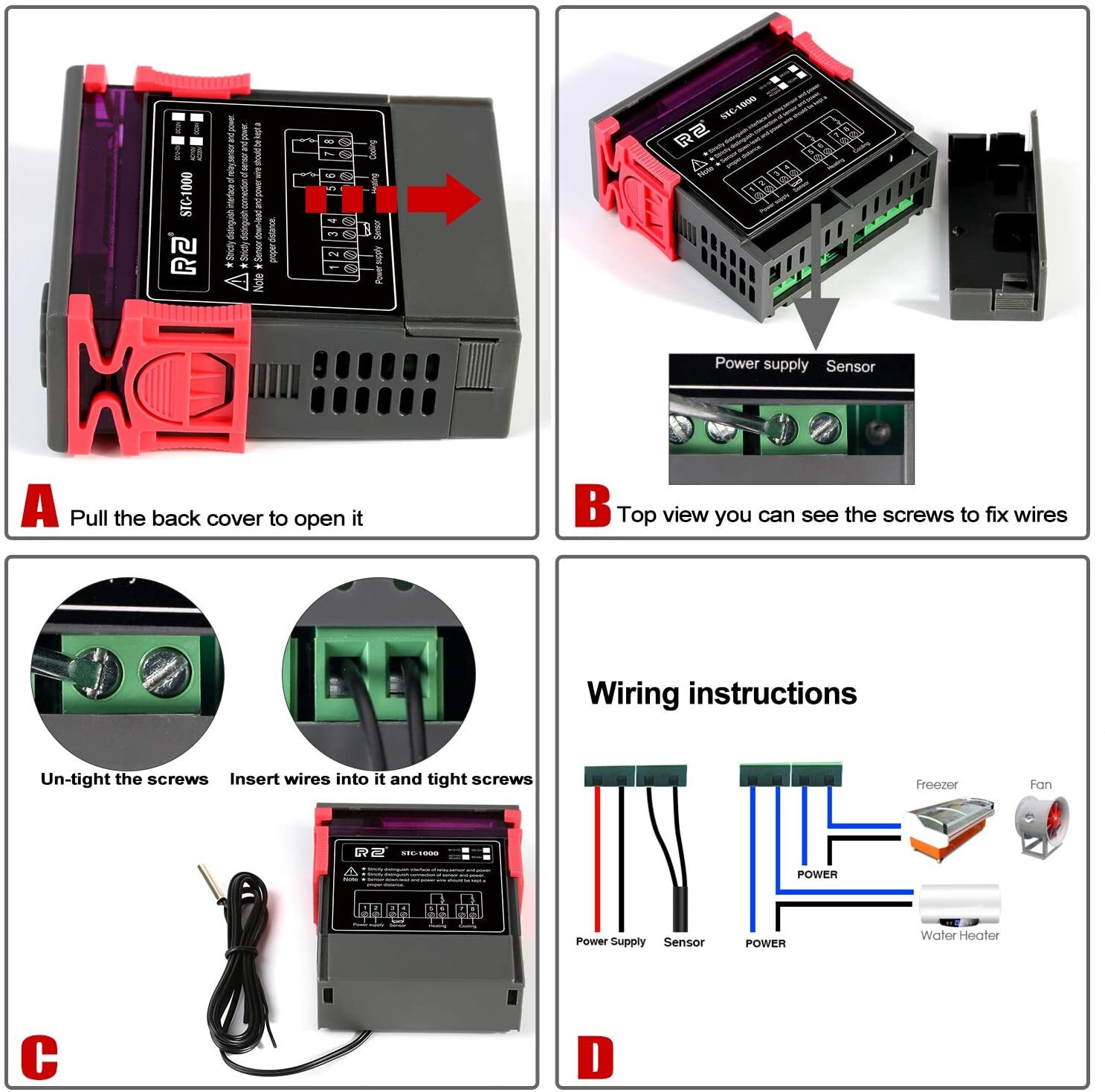 AC 110V Universal STC-1000 Digital Temperature Controller Thermostat w/ Sensor
