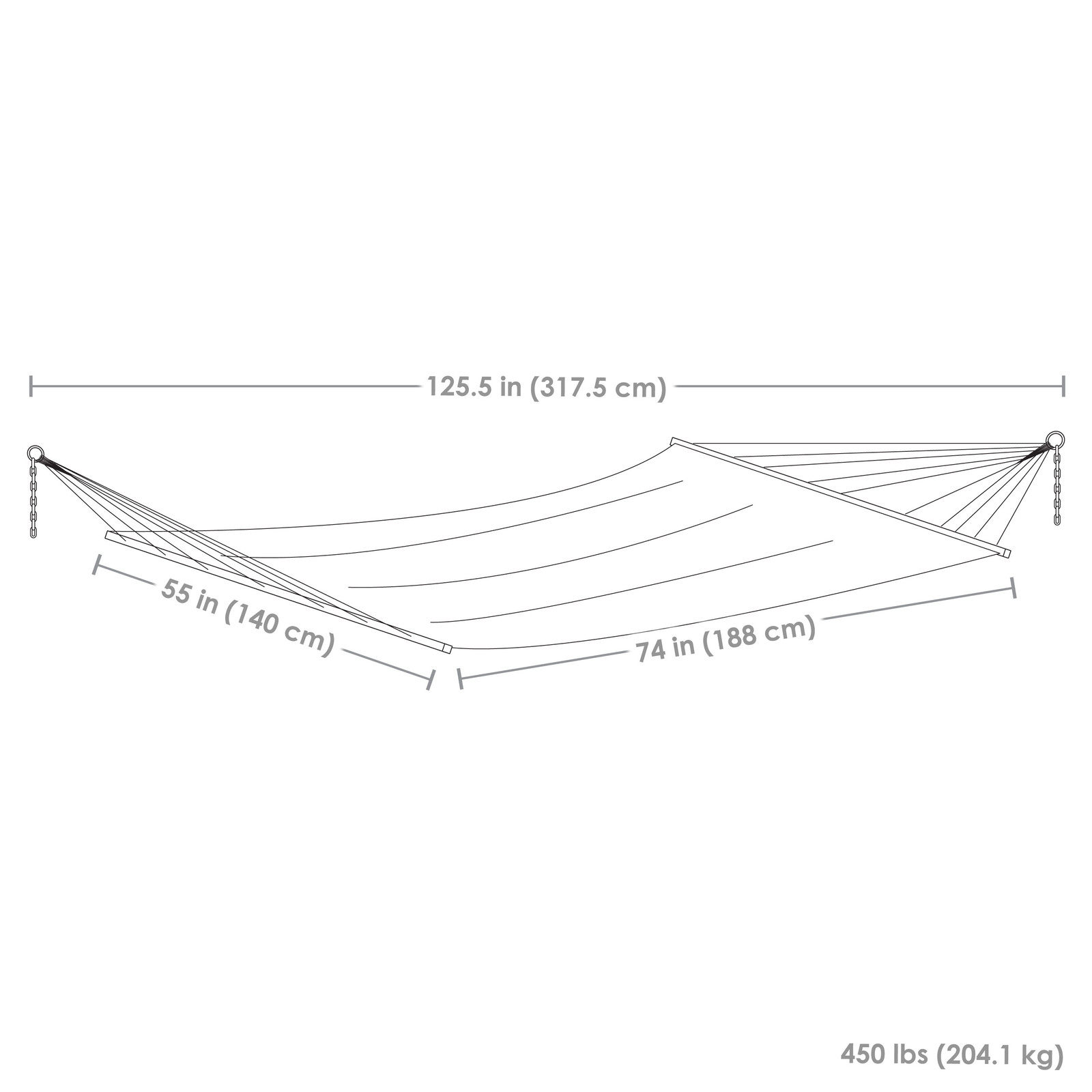 Large Quilted Fabric Hammock with Spreader Bar and Pillow - Beach by Sunnydaze