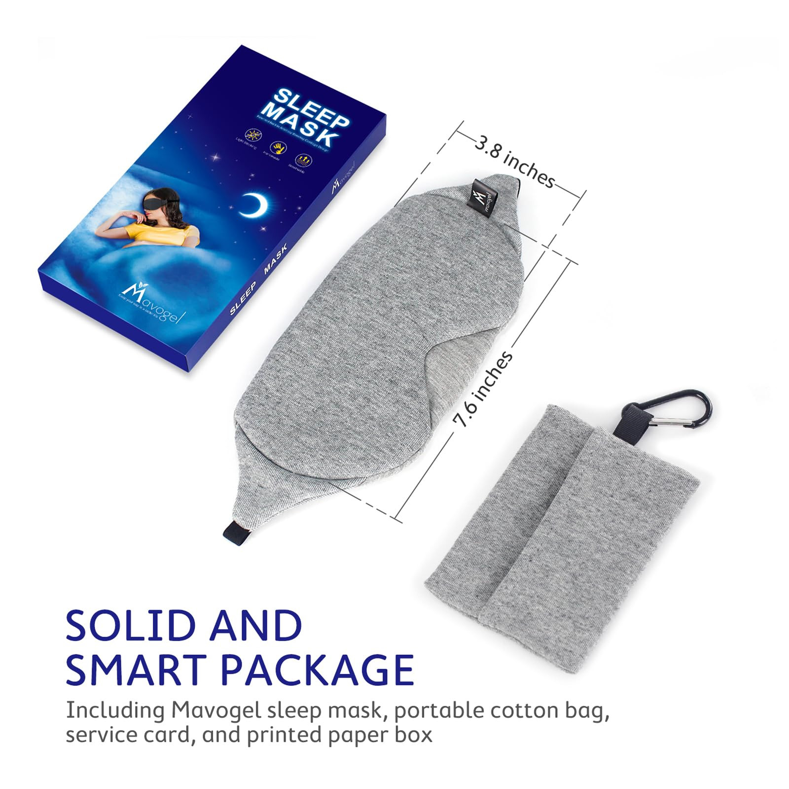 Mavogel Cotton Sleep Mask - Updated Design Light Blocking Sleep Eye Mask, Sof...