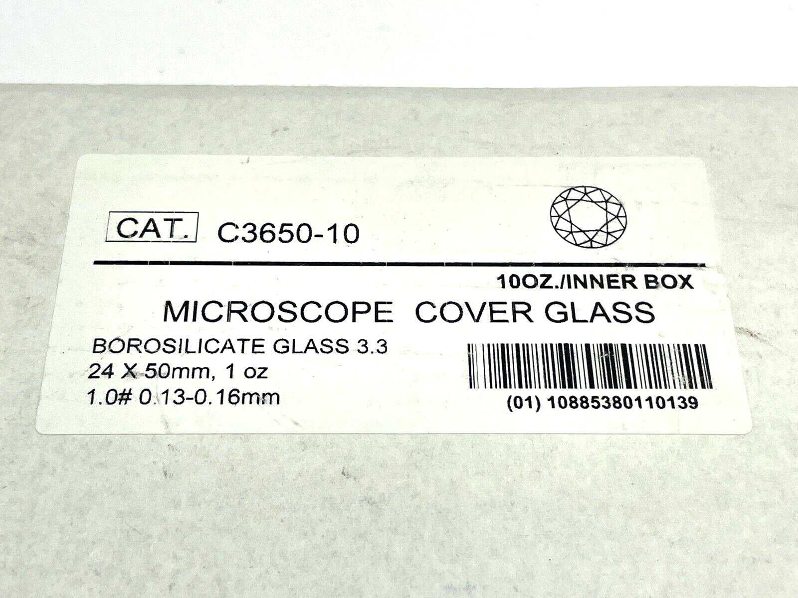 Microscope Cover Glass C3650-10 Borosilicate Glass 24 x 50mm