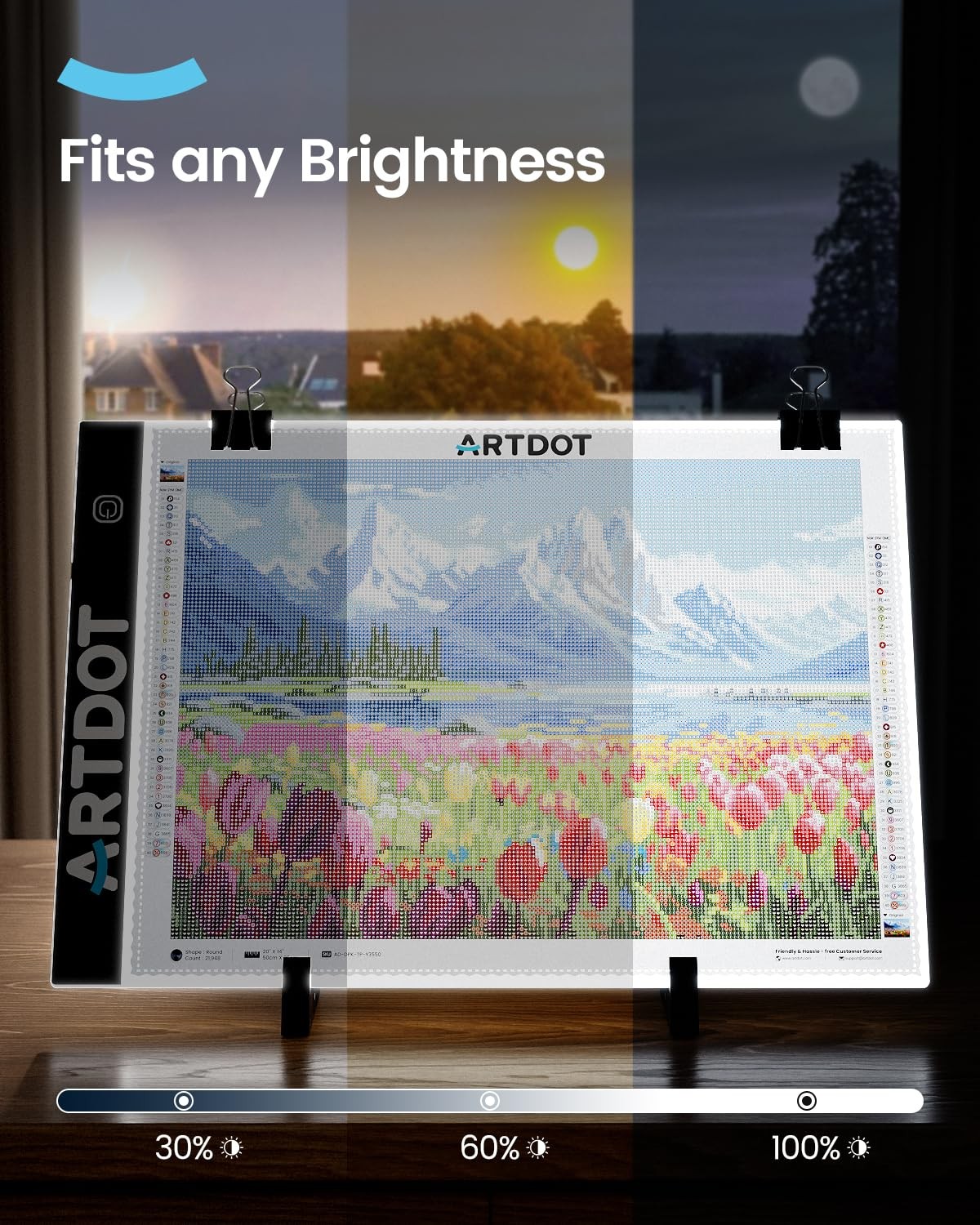 ARTDOT A4 LED Light Pad for Diamond Painting Kits for Adults, USB Powered Adj...