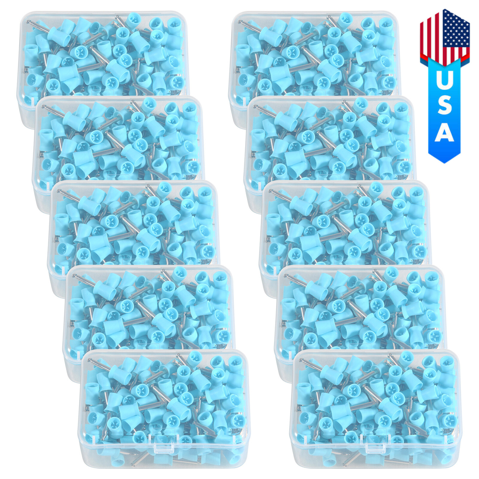 1000pcs Dental Rubber Prophy Tooth Teeth Polish Polishing Cups Latch Type Brush