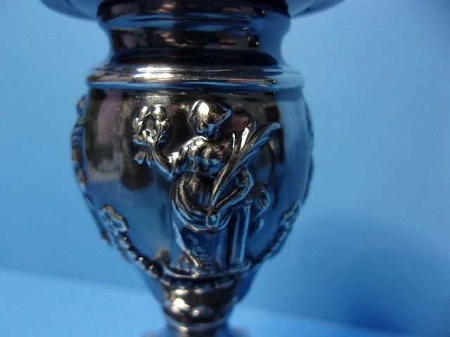 Antique Victorian Dwarf Urn Silverplate Candlesticks Richard Hodd & Son London