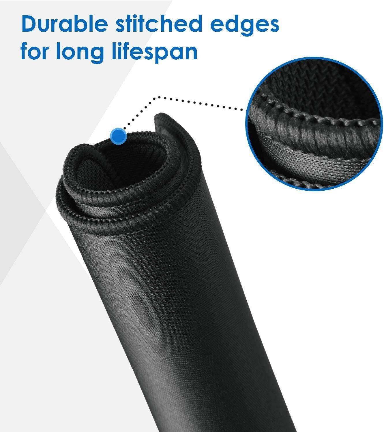 Non-Slip Mouse Pad Stitched Edge PC Laptop For Computer PC Gaming Rubber Base