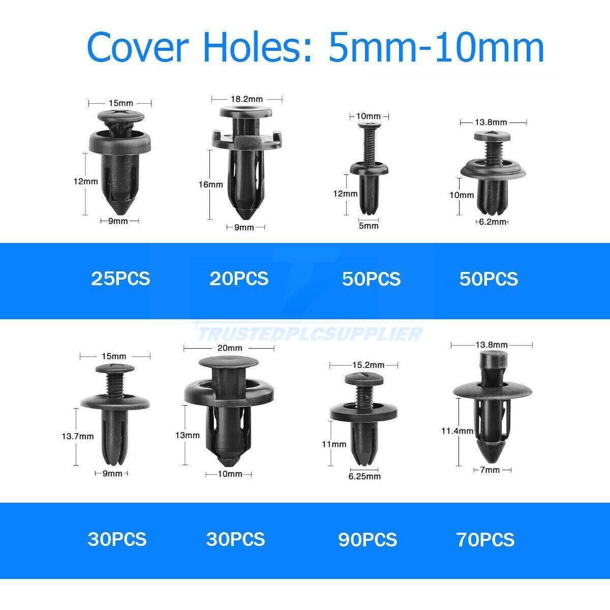 650Pcs Car Retainer Auto Fasteners Push Trim Plastic Clips Pin Rivet Bumper Kit