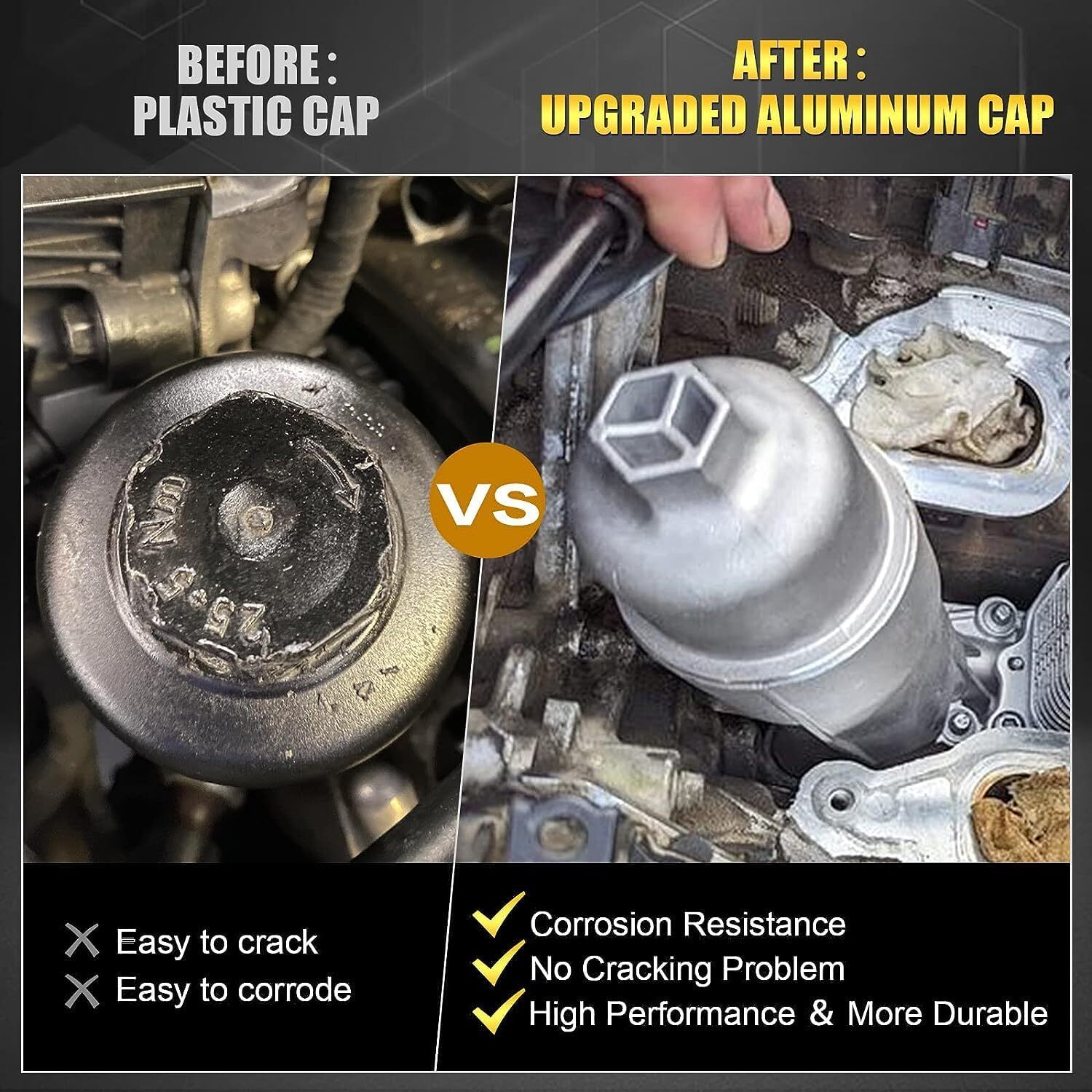 Full Aluminum Lower Intake Manifold & Oil Filter Housing For 11-16 Jeep Dodge