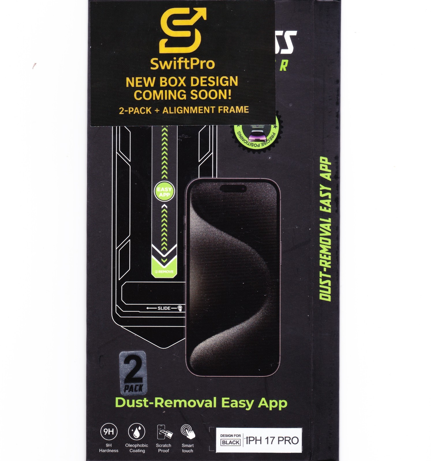 iPhone 16 17 Pro Max Tempered Glass Screen Protector 2-Pack Alignment Frame