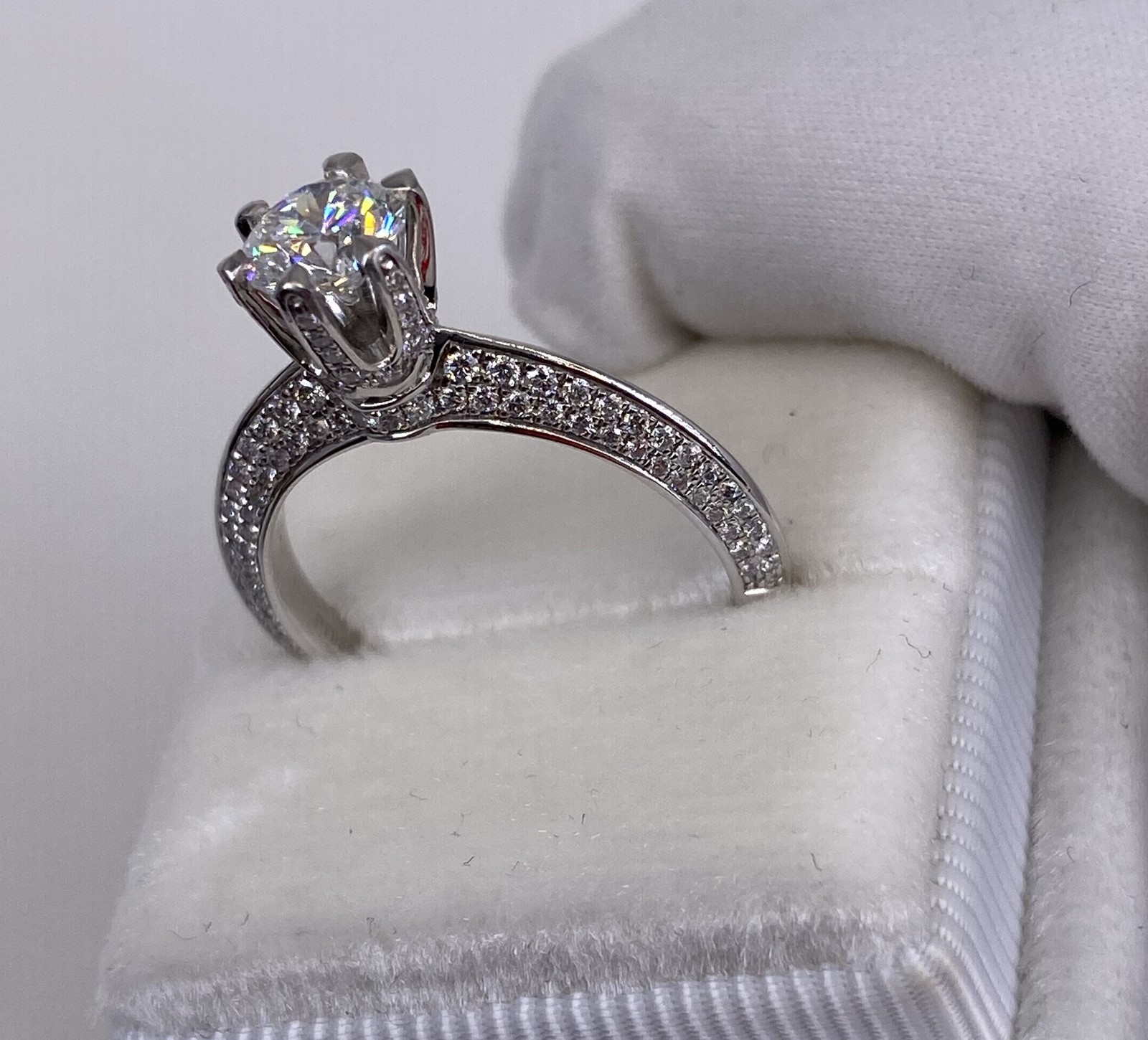 DIAMOND ENGAGEMENT RING ROUND VS1 E 1.6 CT GROWN LAB CREATED PLATINUM NEW SZ 4-9