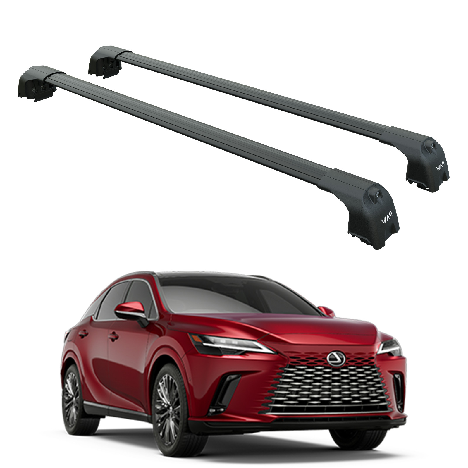 For Lexus RX 2022-2025 Roof Rack Cross Bars Flush Rail Fix Alu Black