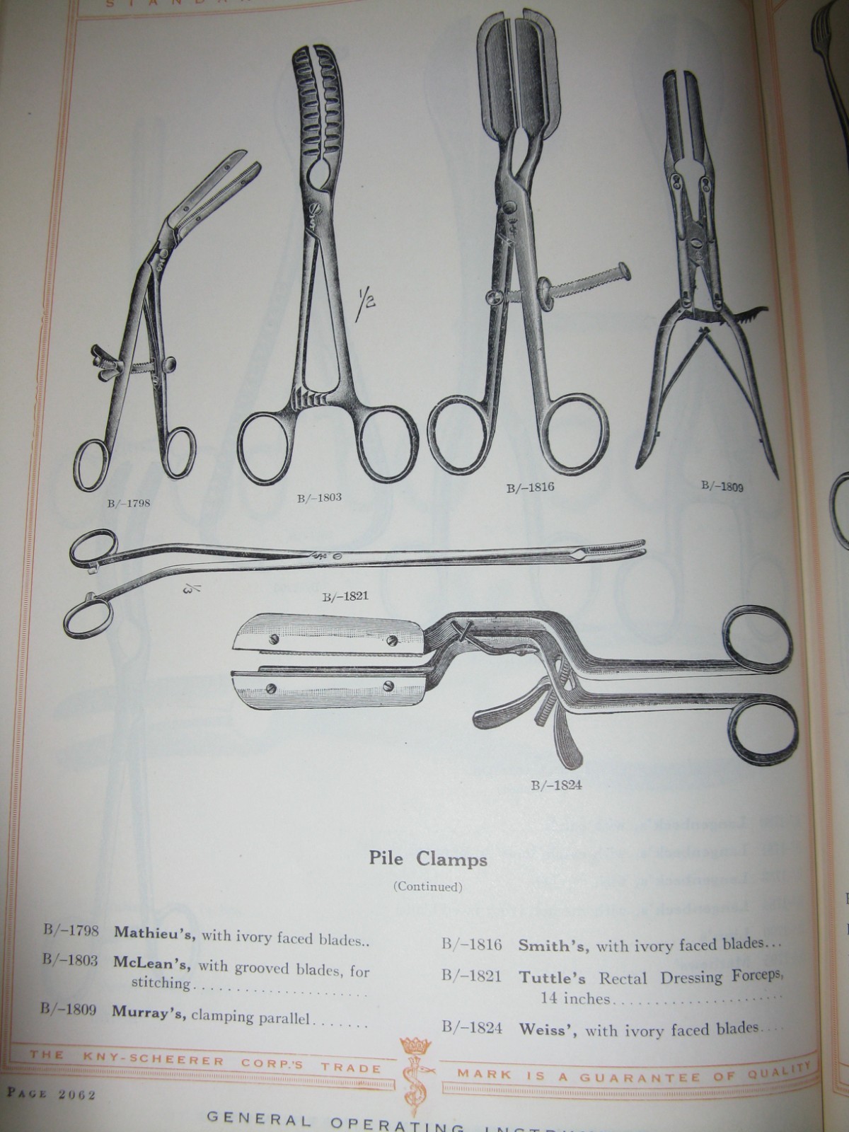 Hemorrhoid Forceps, Pile Clamps
