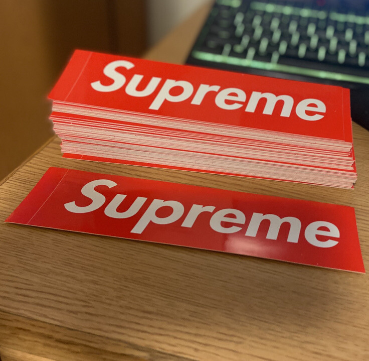 (5 CT) Supreme Red Box Logo Sticker 100% Authentic (FREE SHIPPING AND TRACKING)