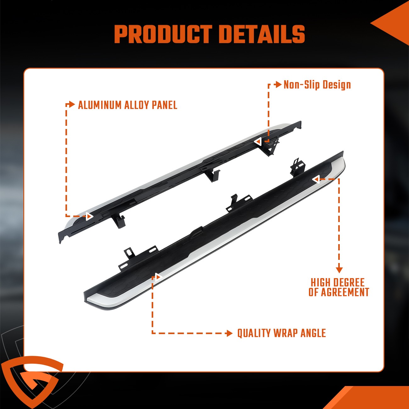 2PCS Running Boards Fit for Honda CRV CR-V 2017-2022 Side Steps Nerf Bar