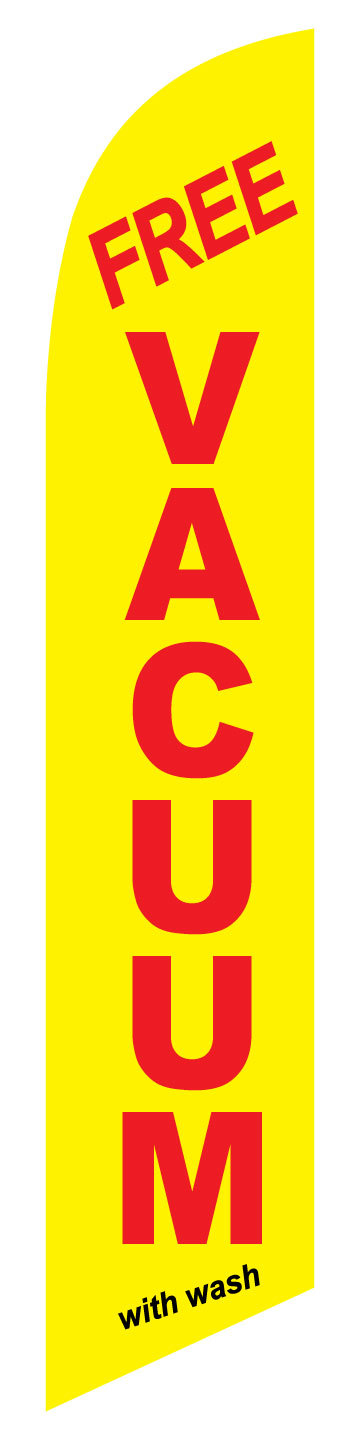 Free Vacuum with wash (yellow) Feather Banner Swooper Flag - FLAG ONLY